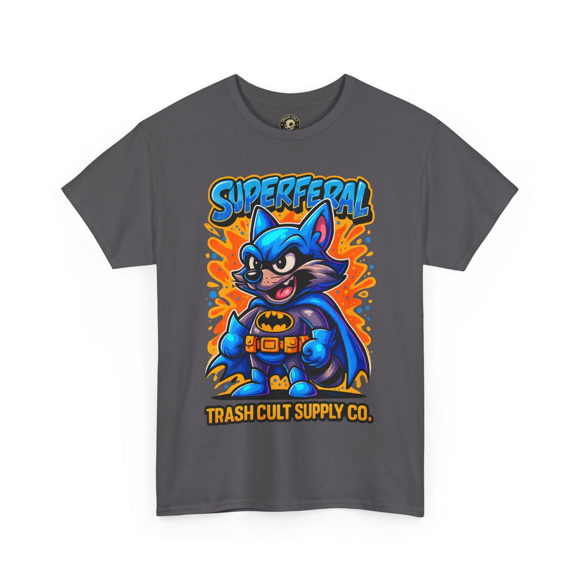 SuperFeral Raccoon Graffiti Shirt – Bold New School Superhero Streetwear | Trash Cult Supply Co