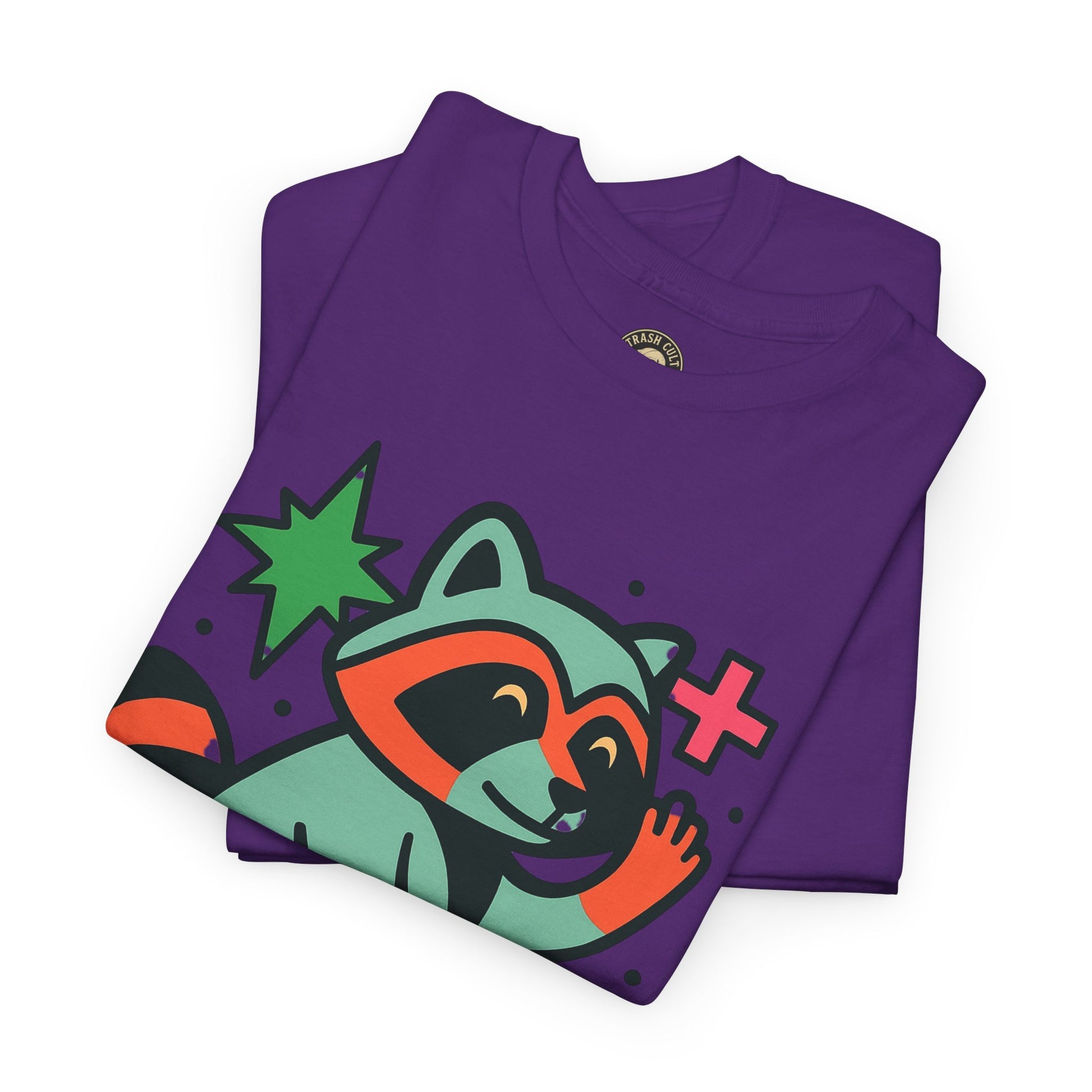 Playful Raccoon Unisex Heavy Cotton Tee | Cute Animal Shirt for Nature Lovers, Graphic Tee, Gift for Kids, Casual Wear, Eco-Friendly