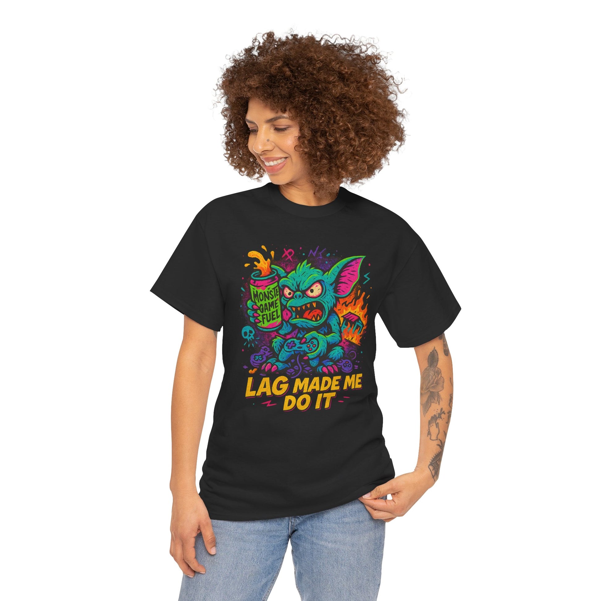 Lag Made Me Do It – Limited Edition Gamer Gremlin Tee | Gildan 5000 | Illuminasty Drop