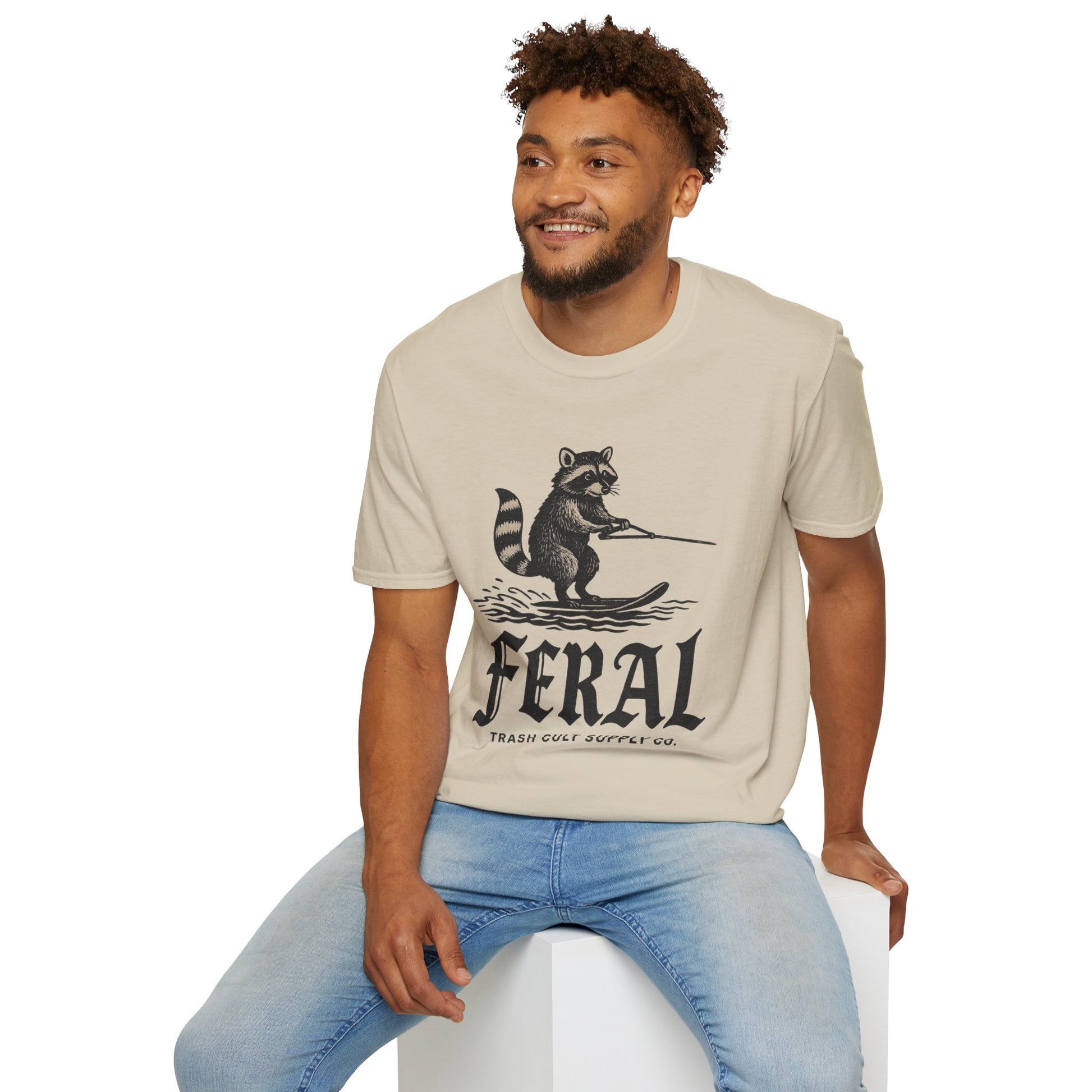Feral Water Skiing Raccoon Vintage Shirt – Trash Cult Supply Co. | Gildan 2000 Softstyle