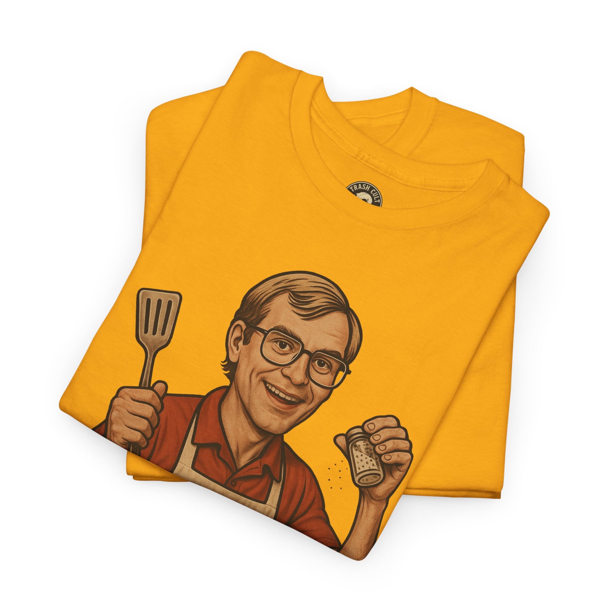 Kiss the Cook Dark Humor Chef Shirt – Creepy Retro Kitchen Parody