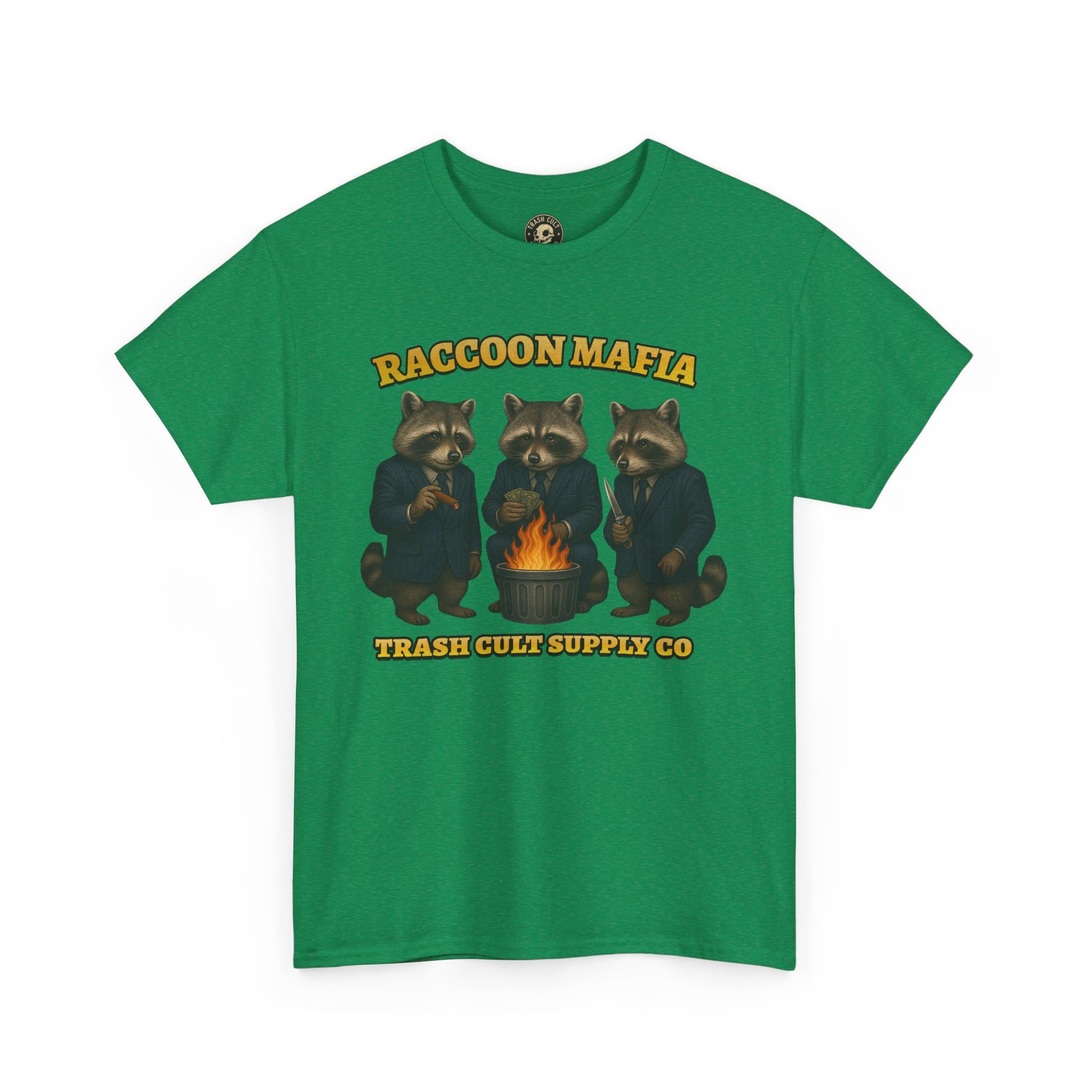 Raccoon Mafia T-Shirt – Realistic Gangster Raccoons in Suits | Trash Cult Supply Co | Gildan 5000