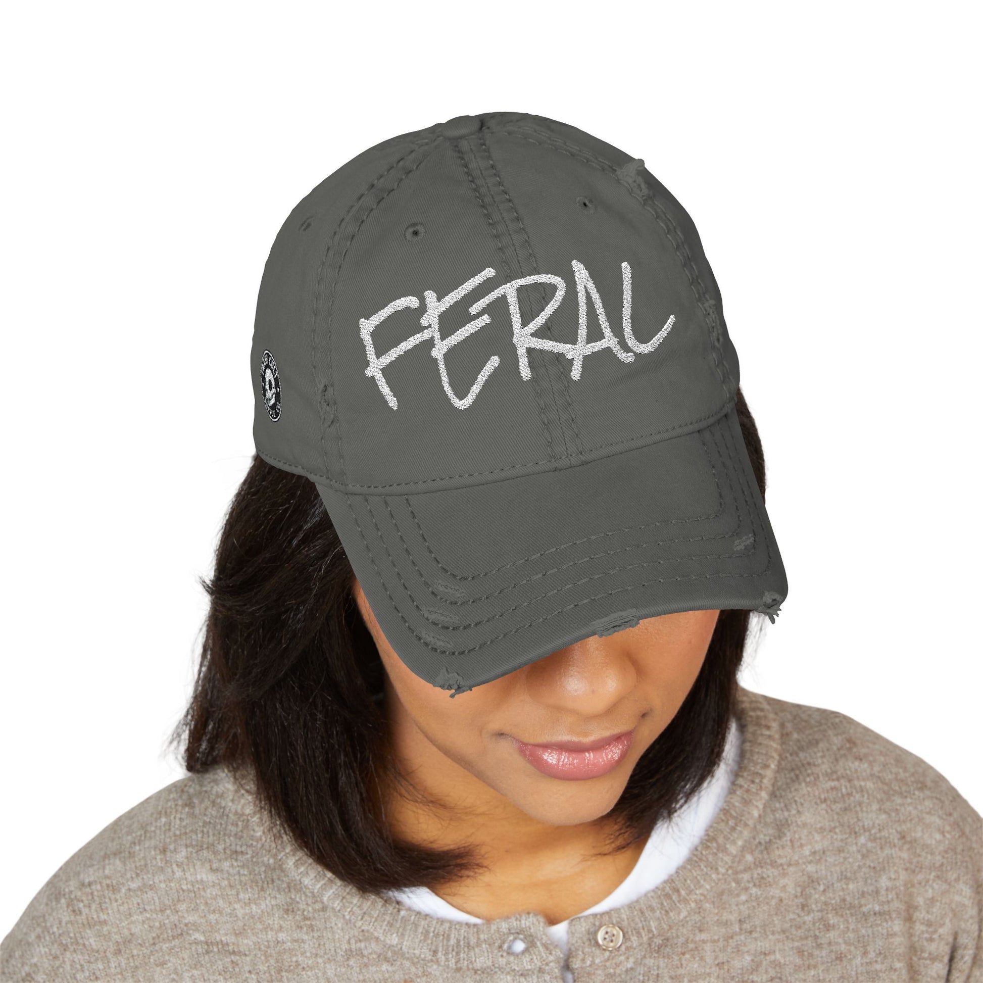 FERAL Distressed Dad Hat – Stay Weird Vintage Cap