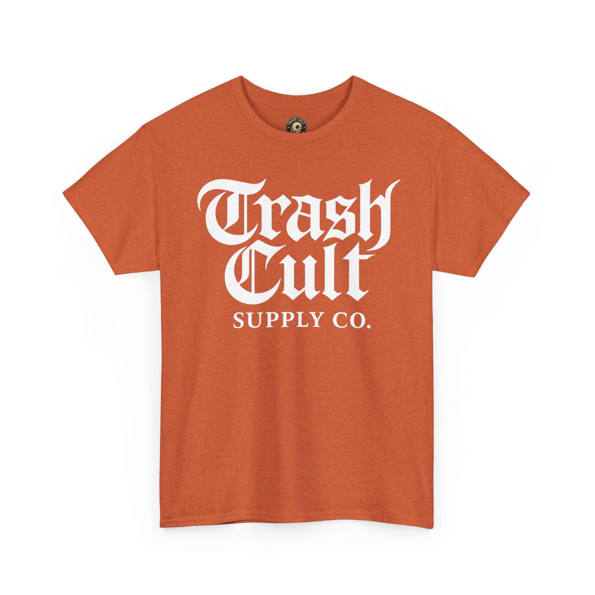 Trash Cult Gothic Logo Shirt – White Cyber Gothic Print on Gildan 5000