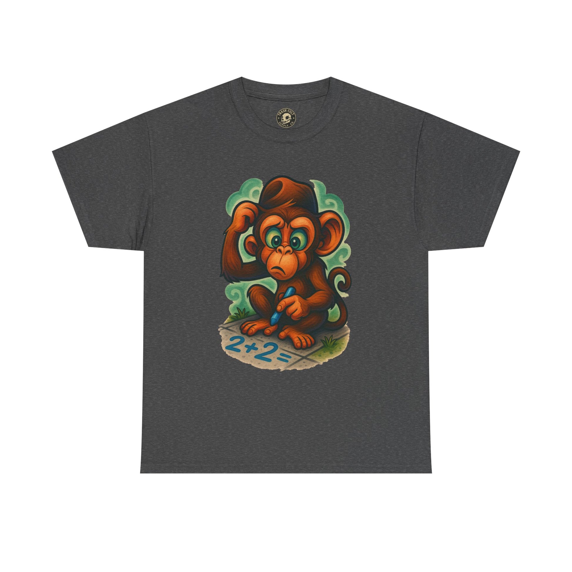 Confused Monkey Math Shirt – Funny Thoughtful Graphic Tee | Unisex Gildan 5000