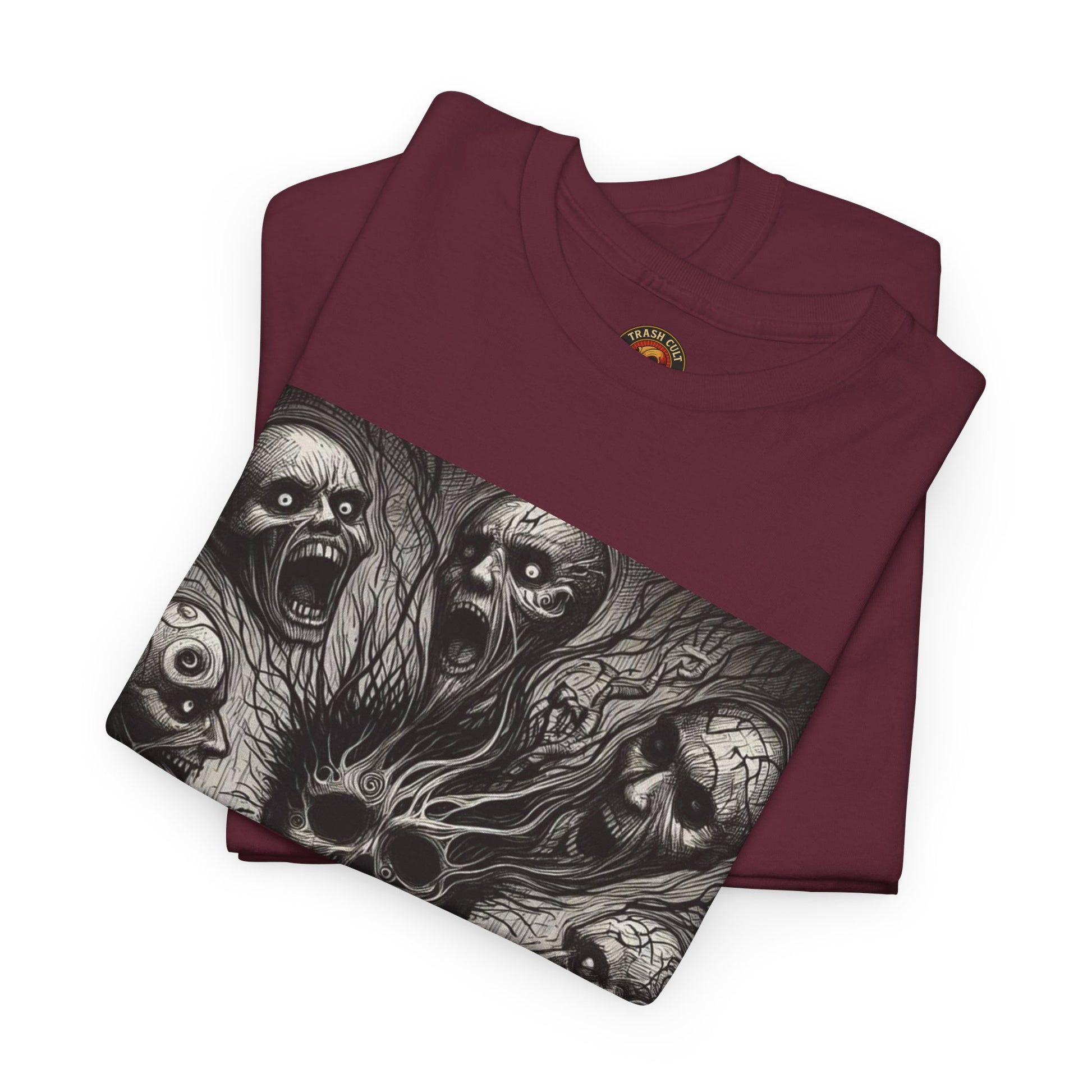 Xian Allen x Trash Cult Shirt – “Voices in the Void” | Horror Skull Scream T-Shirt
