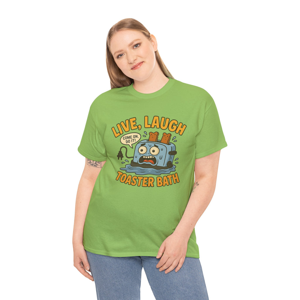 Funny Toaster Bath Tee, Humorous Unisex Shirt, Gift for Friends, Lightweight Cotton Tee, Birthday Party Outfit