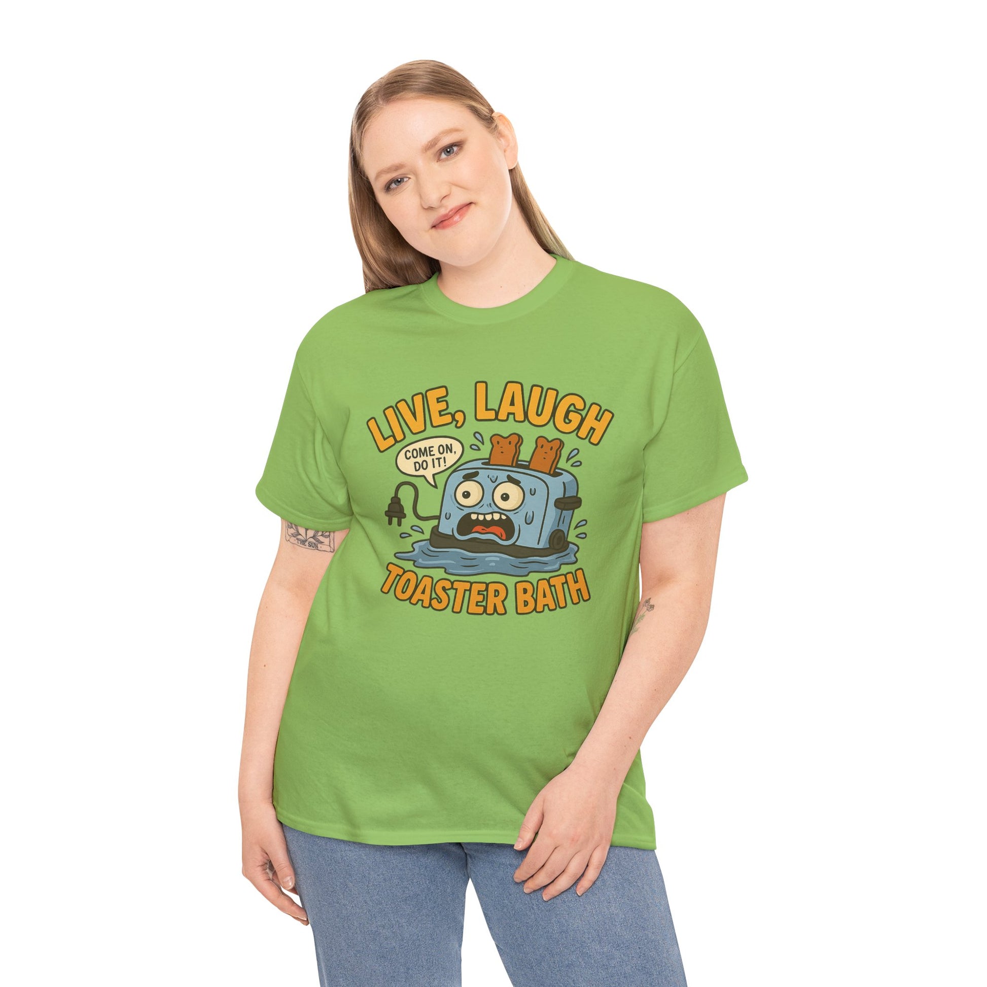 Funny Toaster Bath Tee, Humorous Unisex Shirt, Gift for Friends, Lightweight Cotton Tee, Birthday Party Outfit