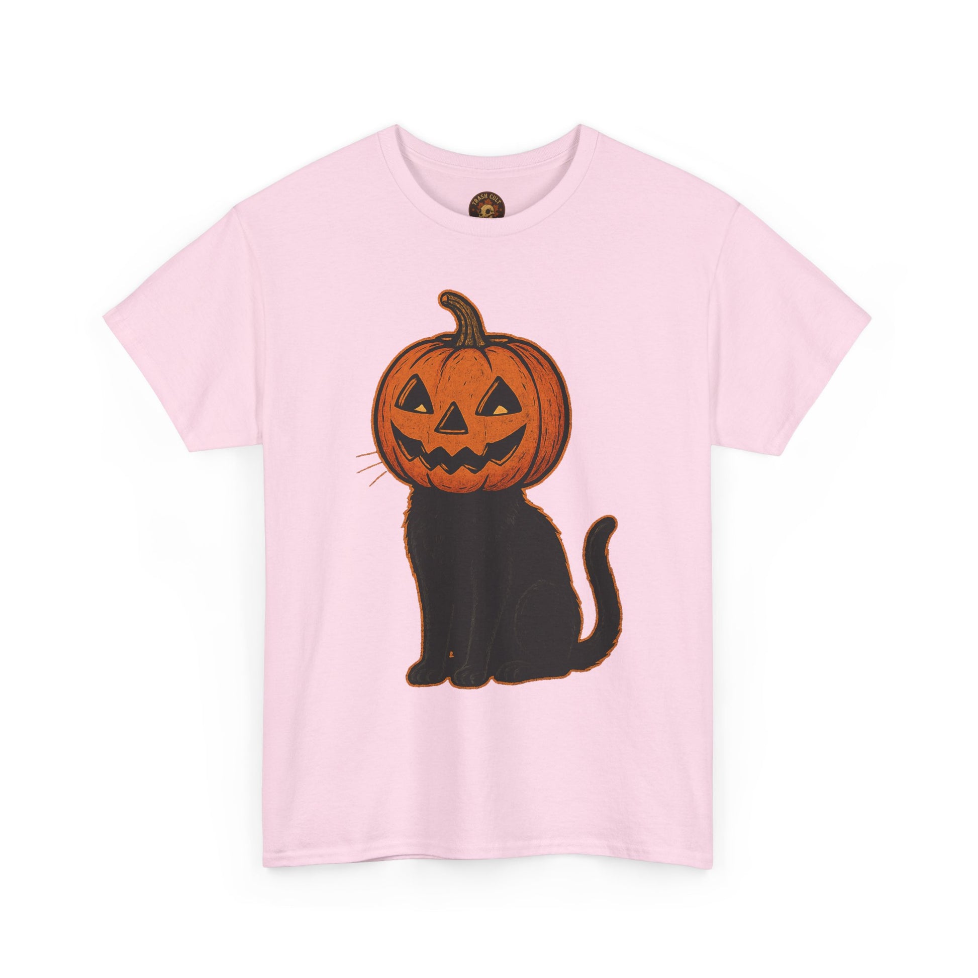 Black Cat Pumpkin Head Halloween T-Shirt – Jack O’Lantern Cat Design