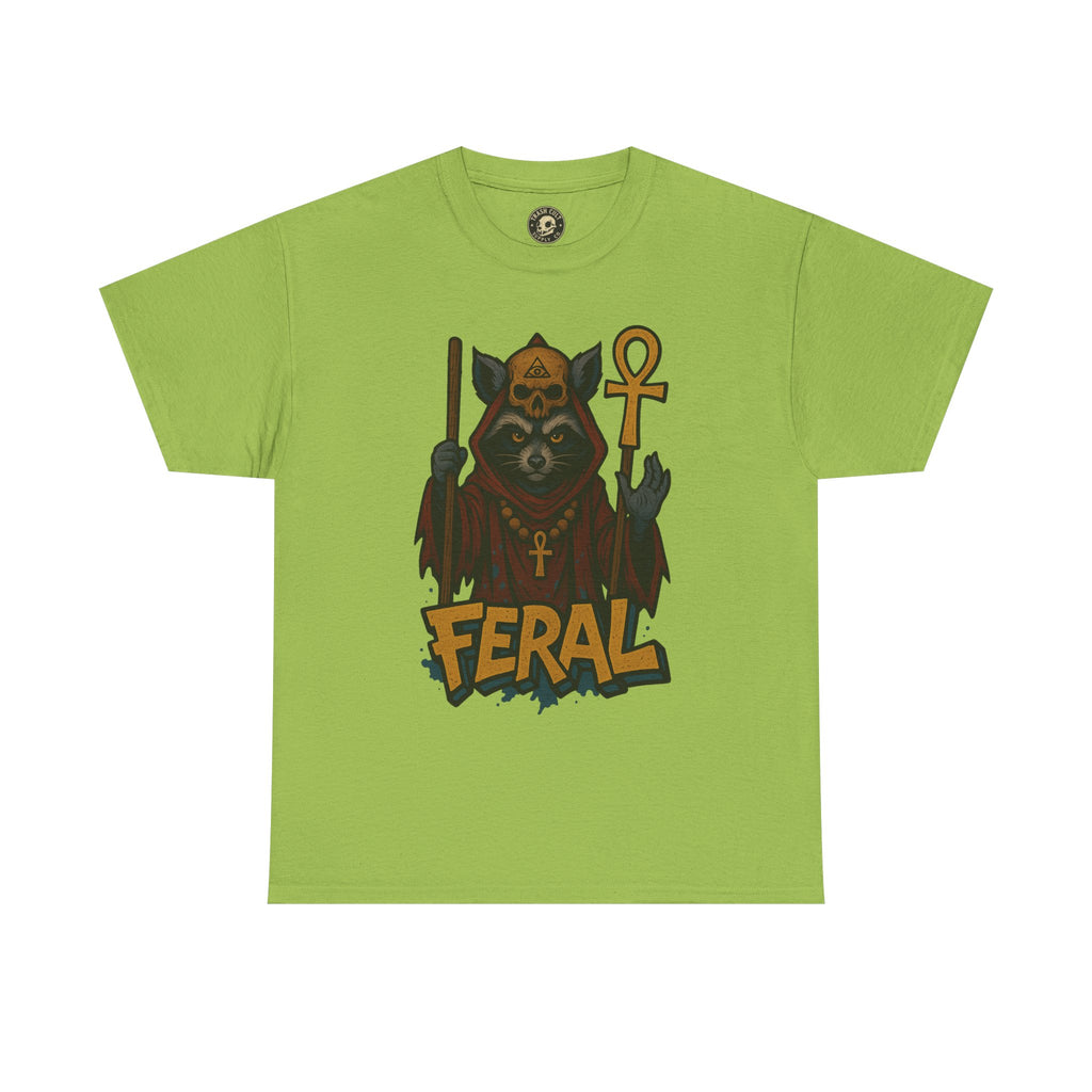 FERAL Raccoon Cult Leader Shirt – Graffiti Style Streetwear Tee | Bold Trashcore Design on Gildan 5000