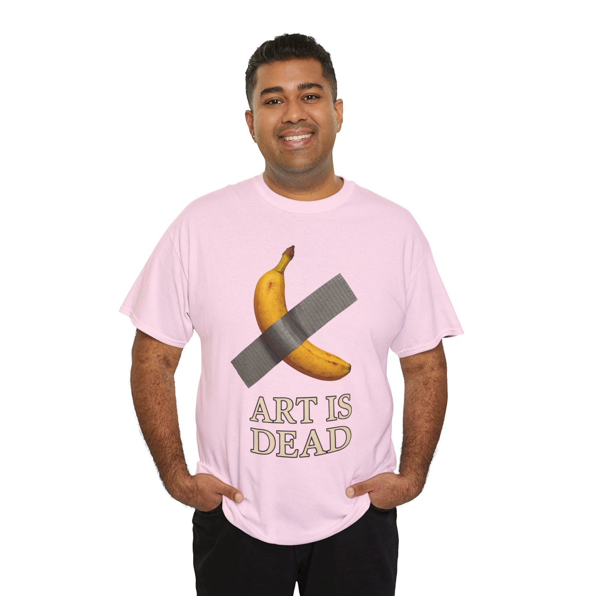 “ART IS DEAD” Banana Duct Tape Meme Tee – Satirical Art Parody Shirt by Trash Cult Supply Co.