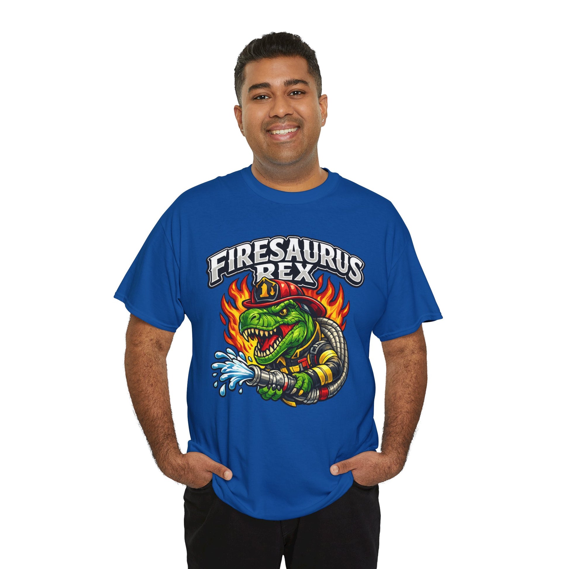 Firesaurus Rex T-Shirt — Funny Firefighter Dinosaur Tee