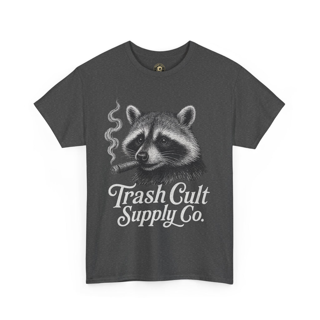 Monochrome Raccoon Cigar Shirt – Trash Cult Supply Co. | Gildan 5000 Tee