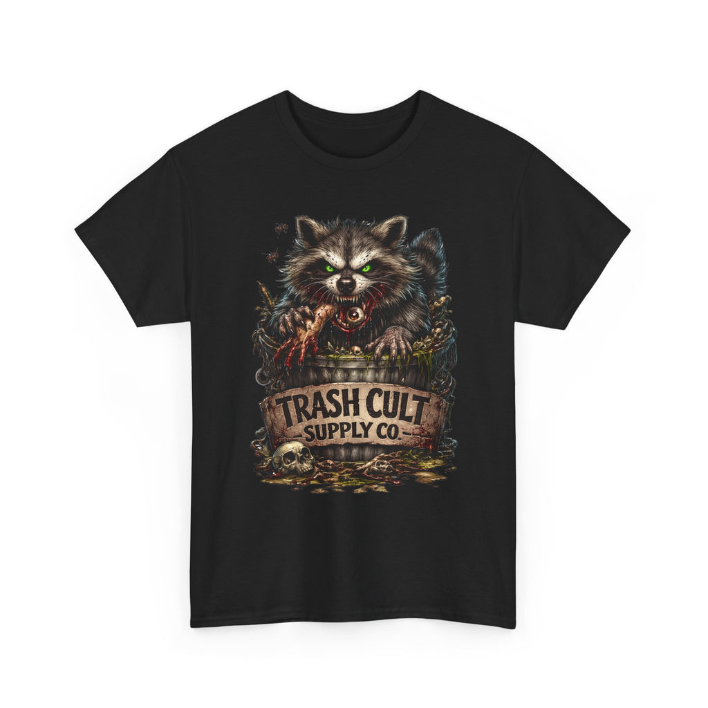 Raccoon 'Trash Cult Supply Co.' Graphic Tee — Vintage Grunge Animal Streetwear