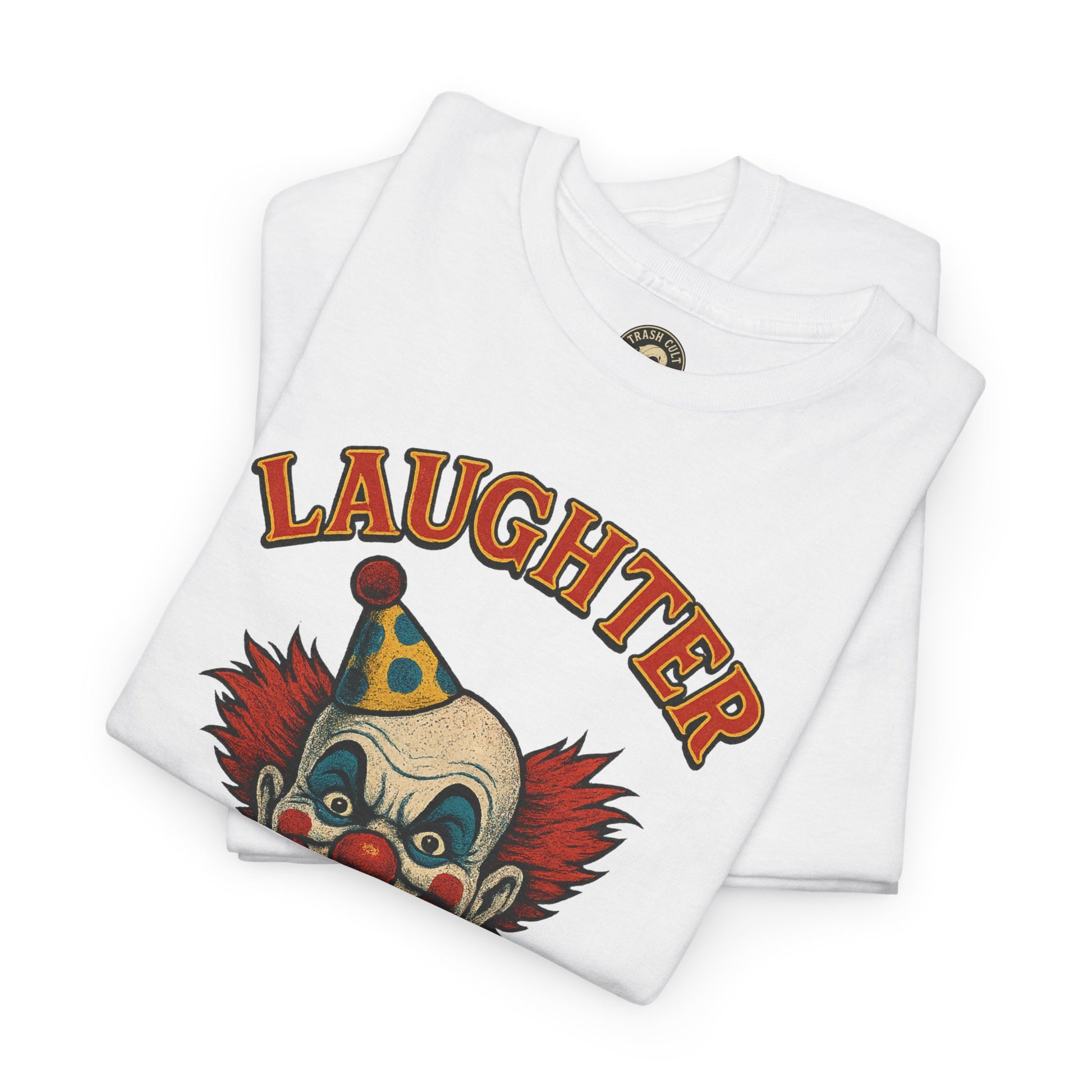 Laughter Isn’t Voluntary Creepy Clown Shirt – Circus Horror Tee – Gildan 5000