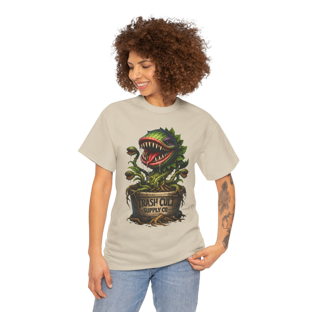 Carnivorous Plant Graphic Tee — "Trash Cult Supply Co." Potted Monster Shirt