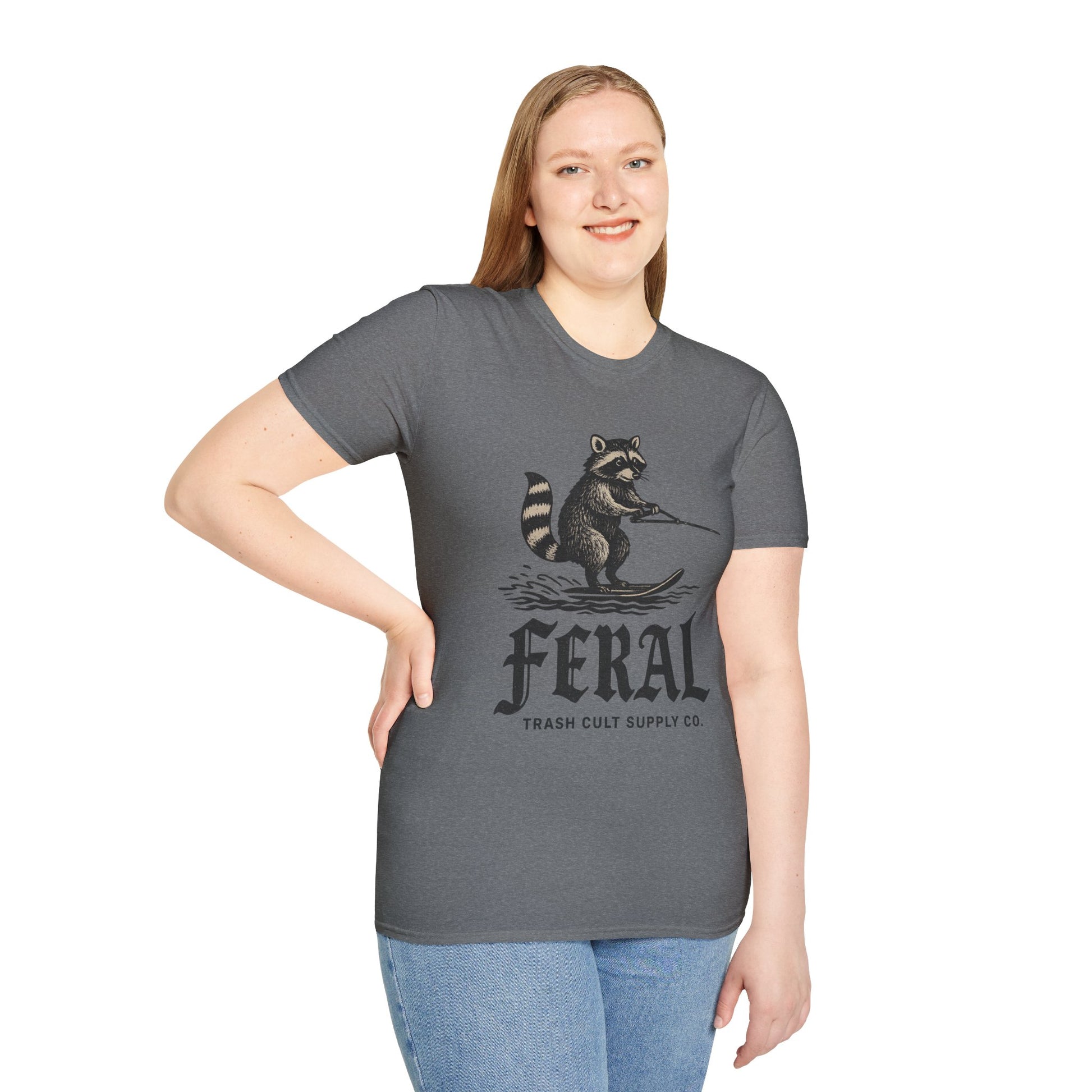 Feral Water Skiing Raccoon Vintage Shirt – Trash Cult Supply Co. | Gildan 2000 Softstyle