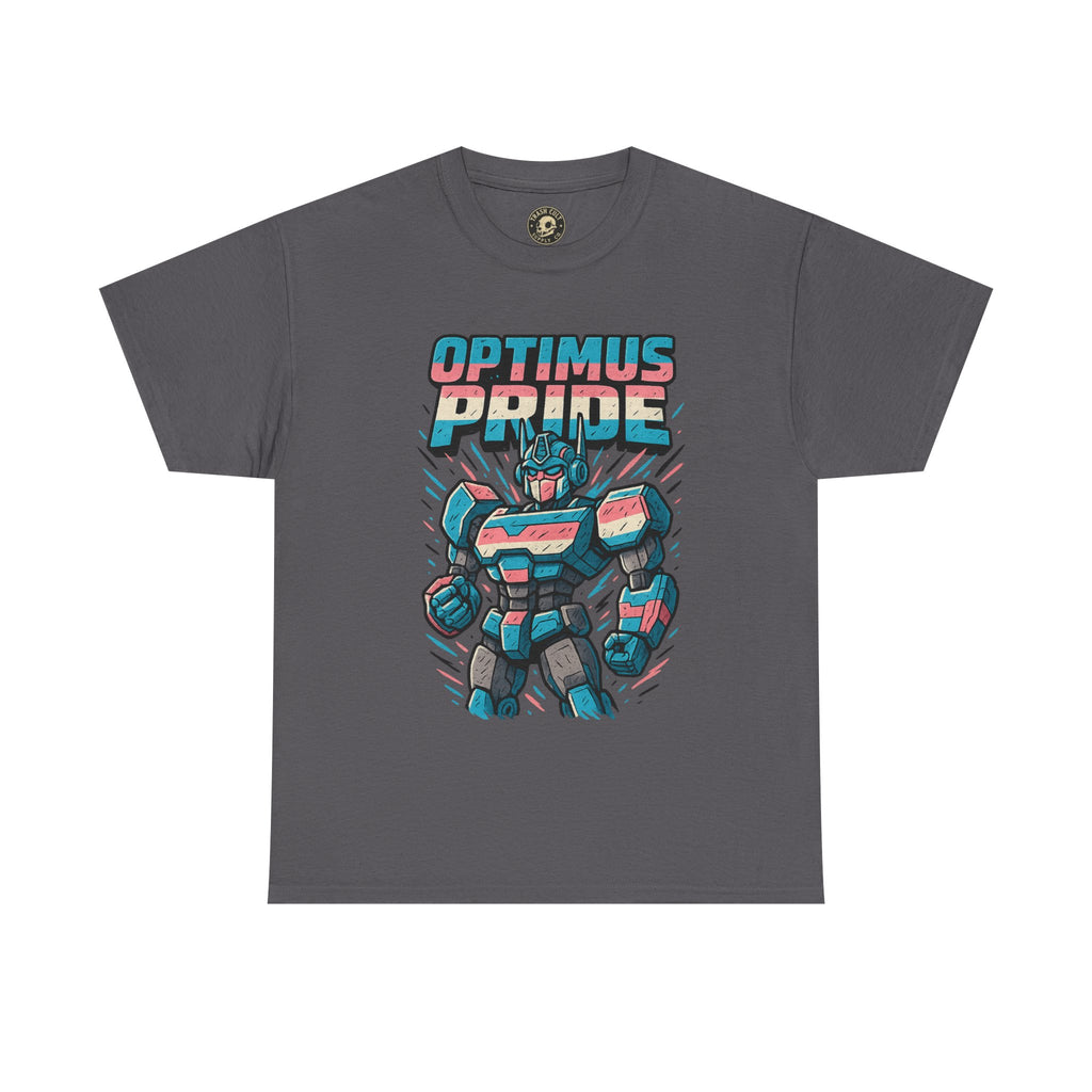 Optimus Pride T-Shirt – Funny Trans Mech LGBTQ+ Graphic Tee | Unisex Heavy Cotton Nerd Pride Shirt