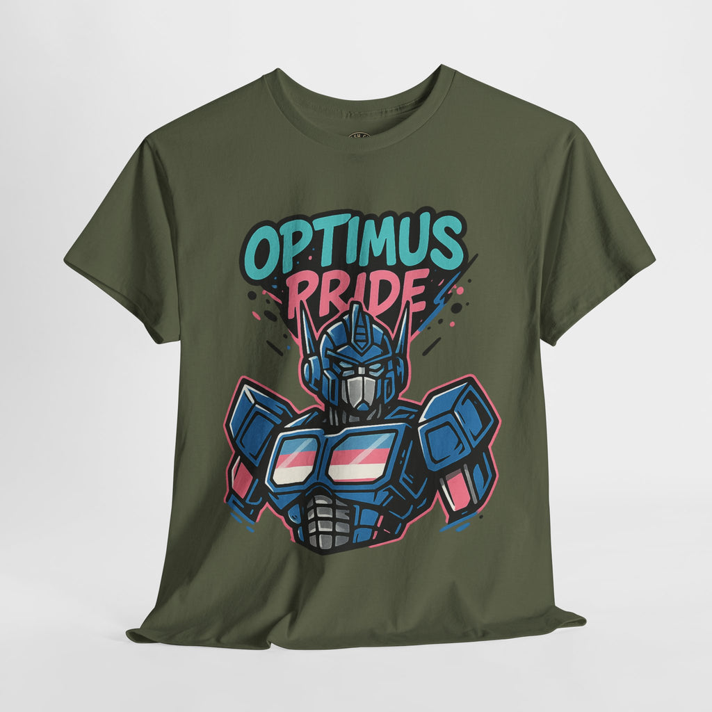 Optimus Pride T-Shirt – Trans Pride Robot Graphic Tee | Gildan 5000 Unisex Shirt
