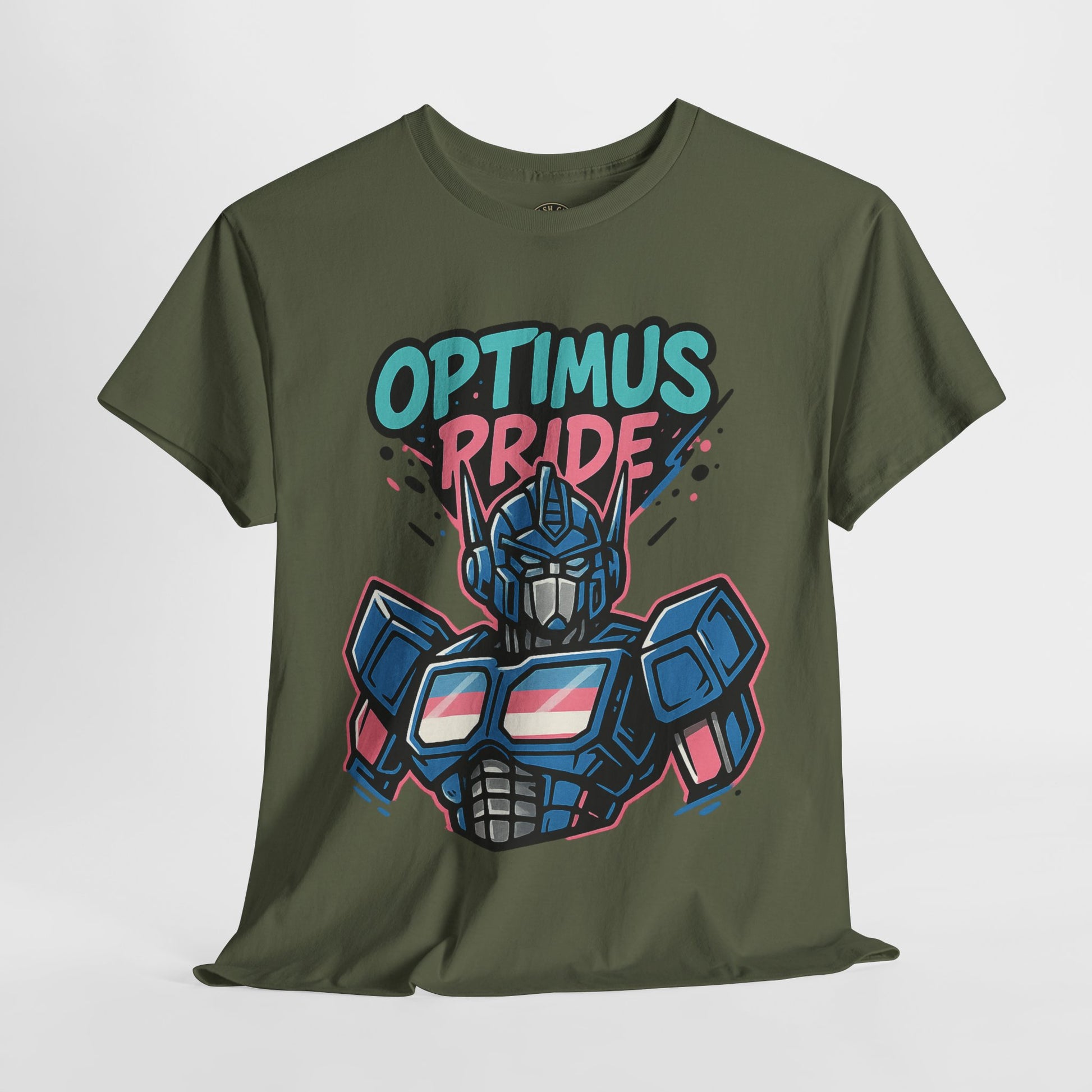 Optimus Pride T-Shirt – Trans Pride Robot Graphic Tee | Gildan 5000 Unisex Shirt