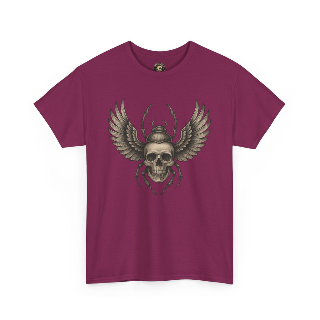 Winged Skull Scarab Shirt – Dark Gothic Beetle Graphic Tee – Gildan 5000 Unisex