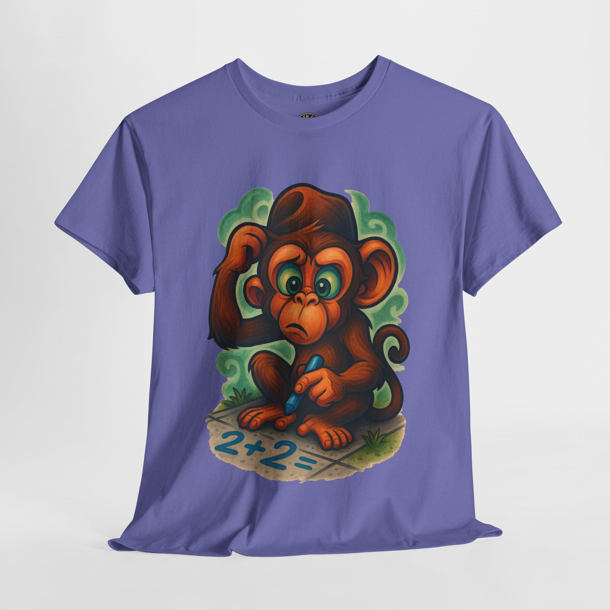 Confused Monkey Math Shirt – Funny Thoughtful Graphic Tee | Unisex Gildan 5000