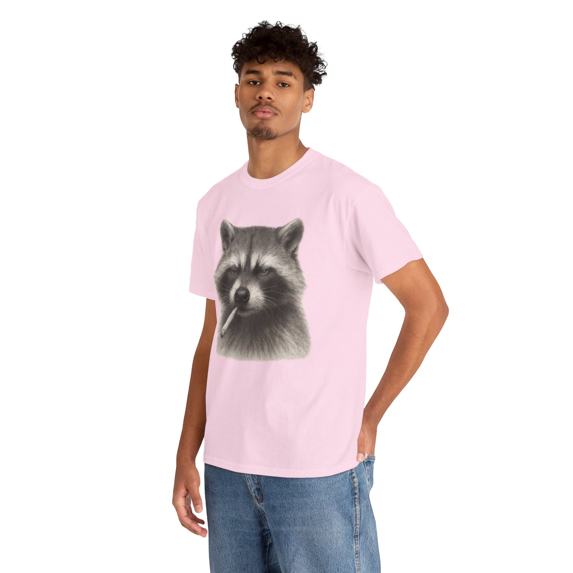 Dirty Harry Raccoon Halftone Shirt – Soft Grit Aesthetic, Smoking Trash Panda Graphic Tee