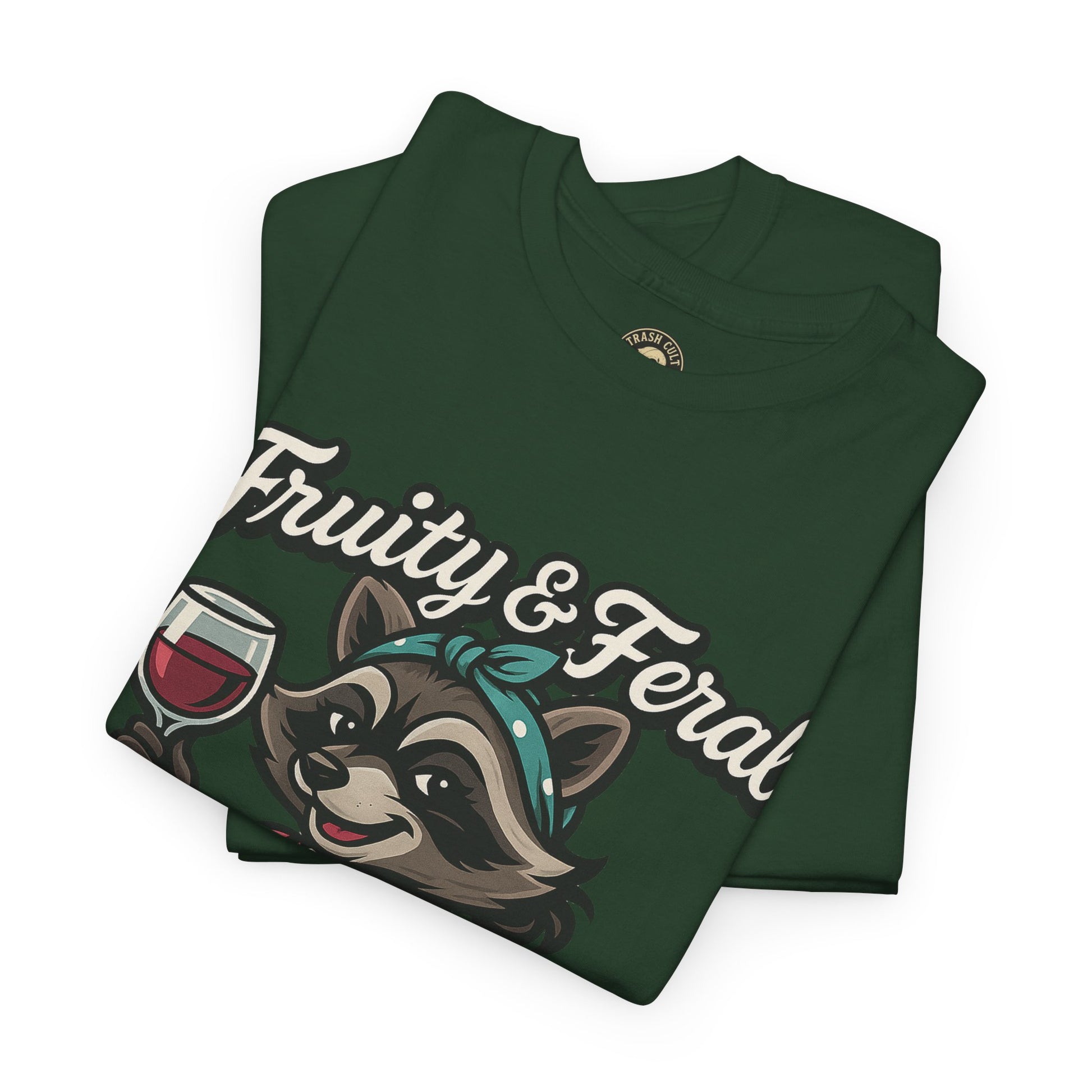 Fruity & Feral Raccoon Housewife Tee – Trash Cult Supply Co. on Gildan 5000