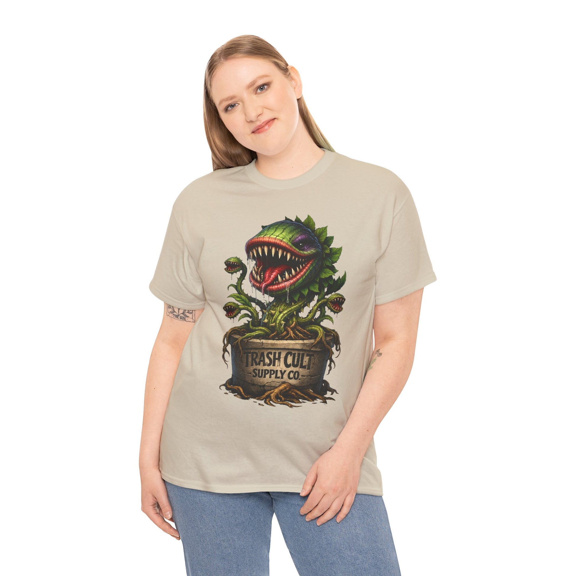 Carnivorous Plant Graphic Tee — "Trash Cult Supply Co." Potted Monster Shirt