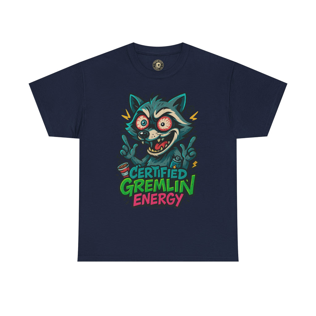Certified Gremlin Energy Tee – ADHD Raccoon Shirt, Funny Unisex T-Shirt, Graffiti Style Gift for Goblins & Night Owls