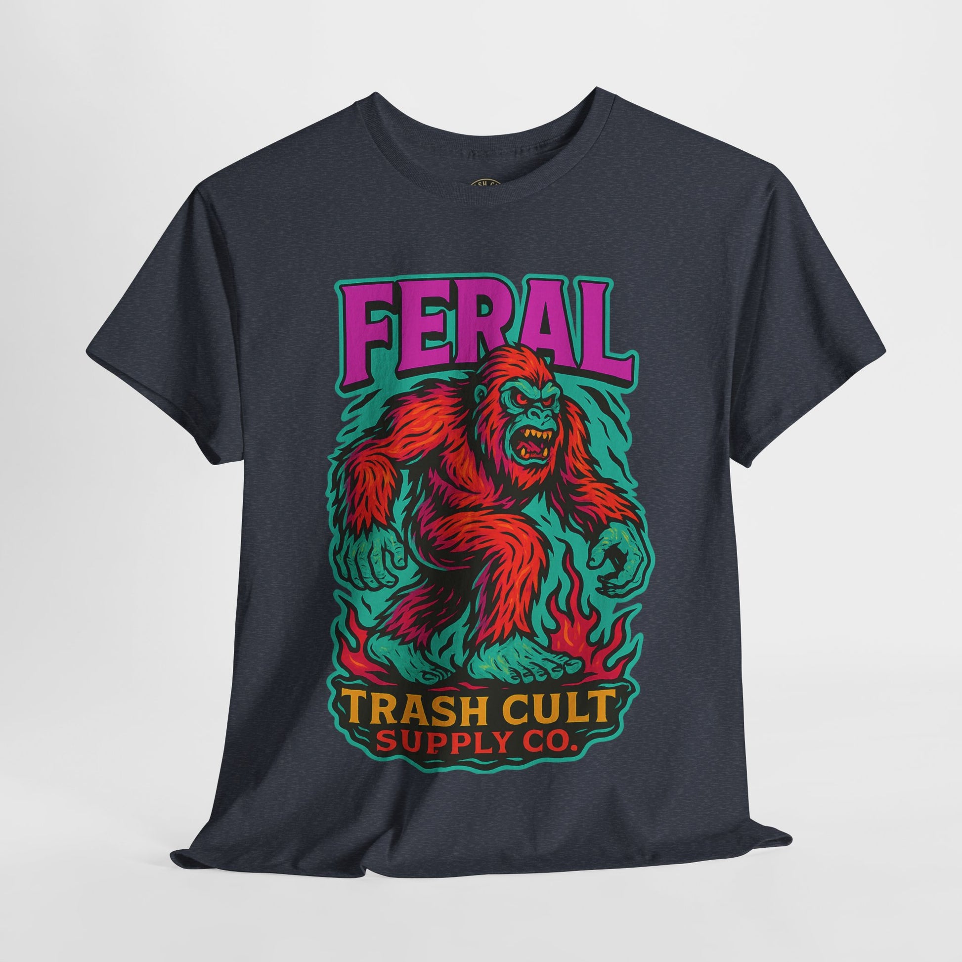 FERAL Bigfoot Shirt – Trashcore Bold Colors | Trash Cult Supply Co | Gildan 5000 Tee