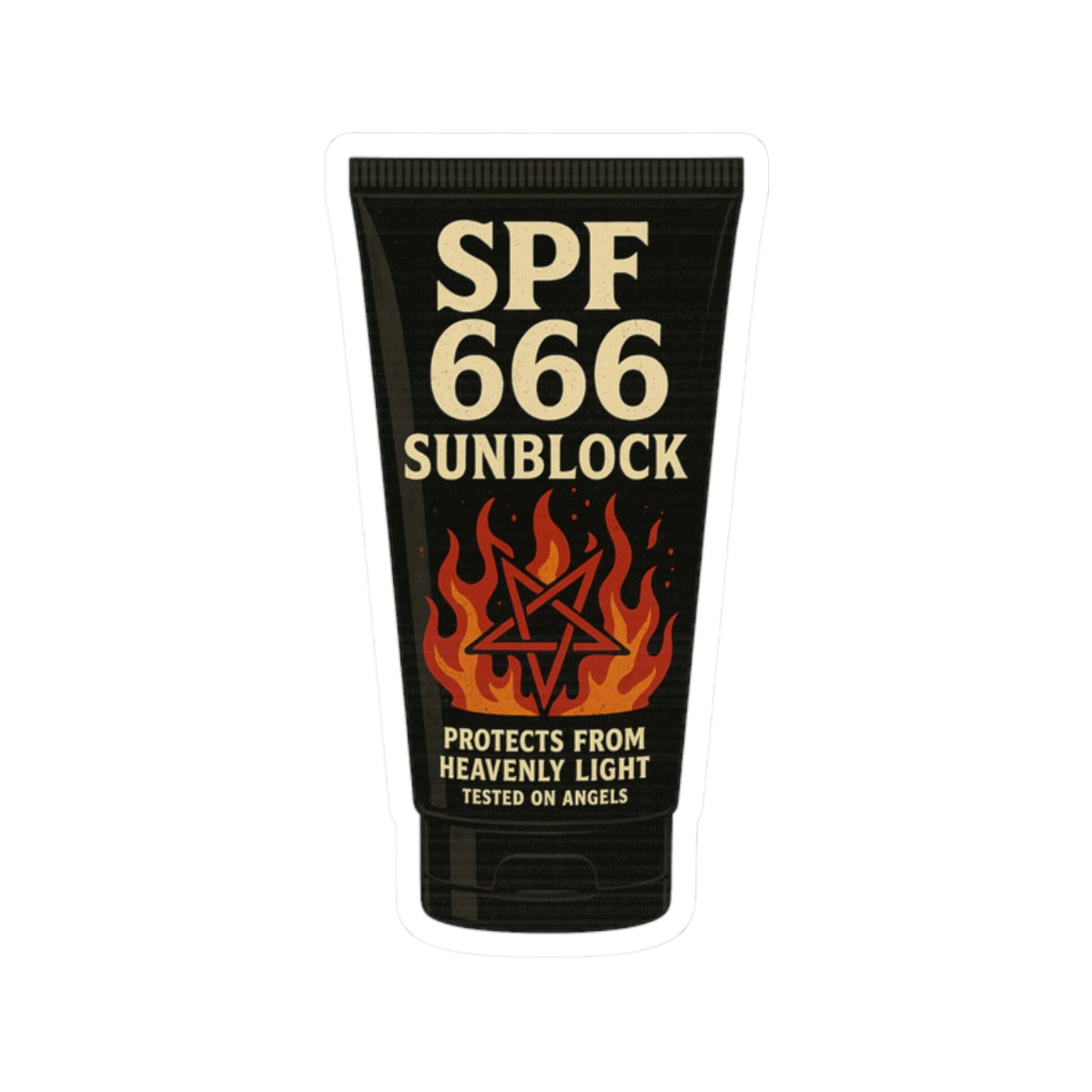 SPF 666 Sunblock Sticker – Demonic Summer Kiss Cut Decal