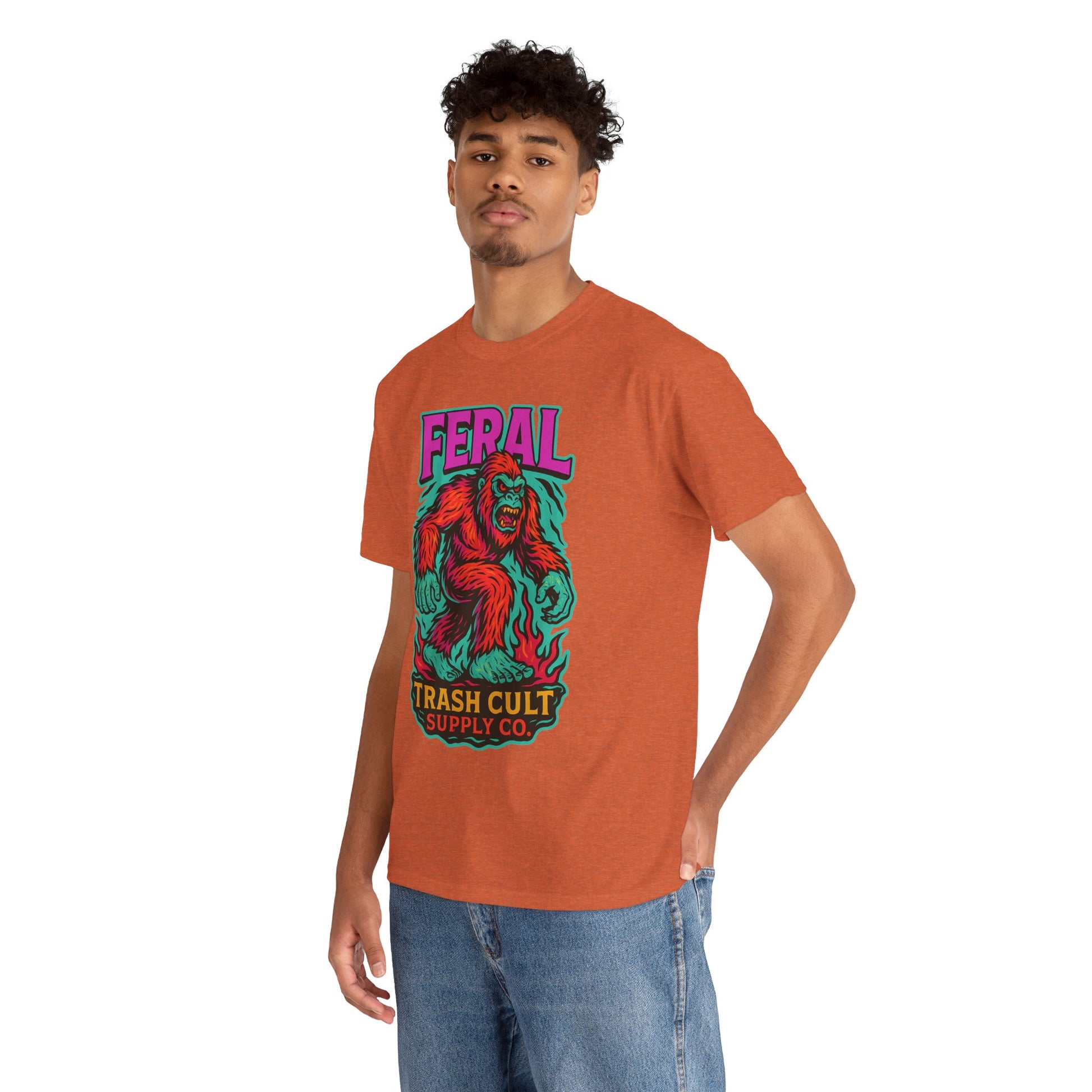 FERAL Bigfoot Shirt – Trashcore Bold Colors | Trash Cult Supply Co | Gildan 5000 Tee