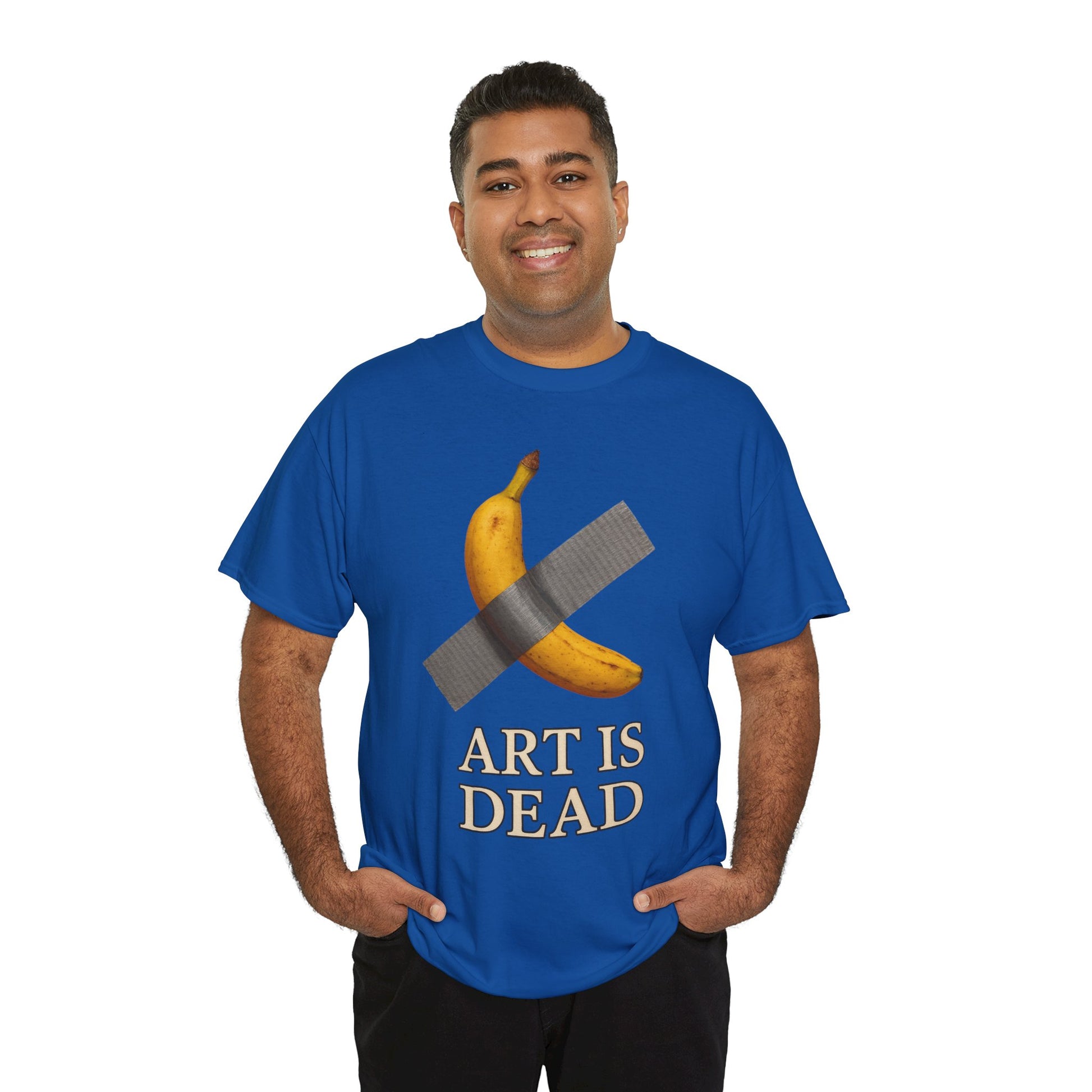 “ART IS DEAD” Banana Duct Tape Meme Tee – Satirical Art Parody Shirt by Trash Cult Supply Co.