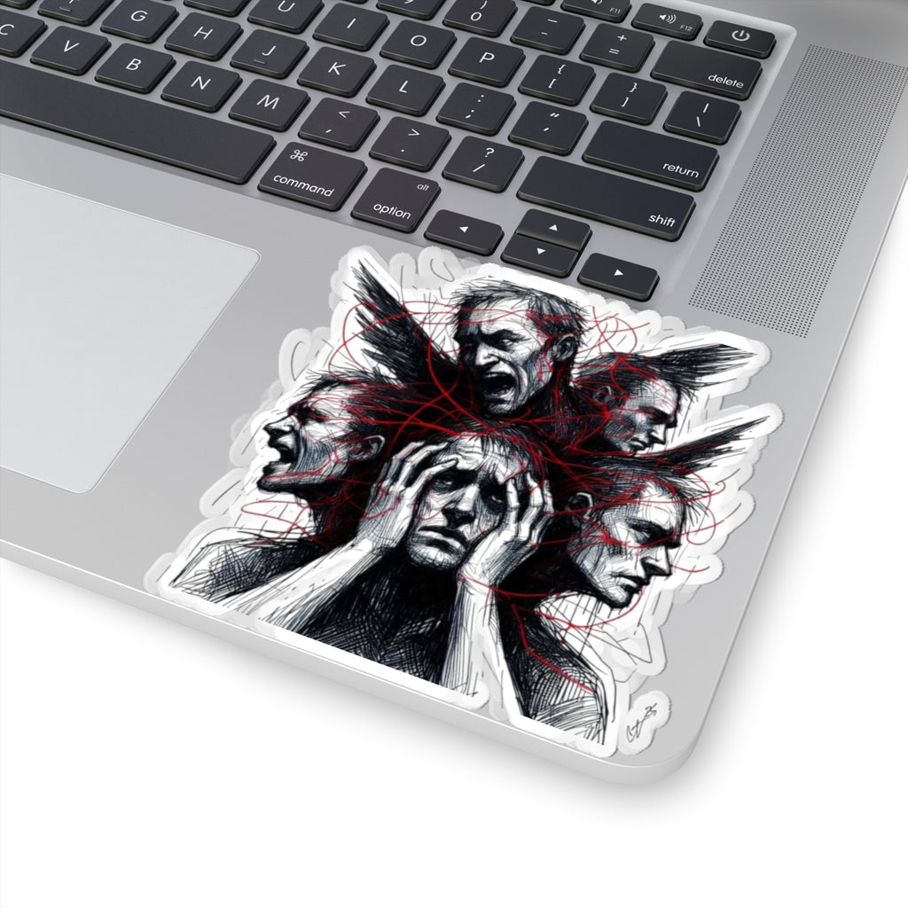 Xian Allen x Trash Cult Sticker – “Loud Inside My Head” | Kiss Cut Dark Art Decal