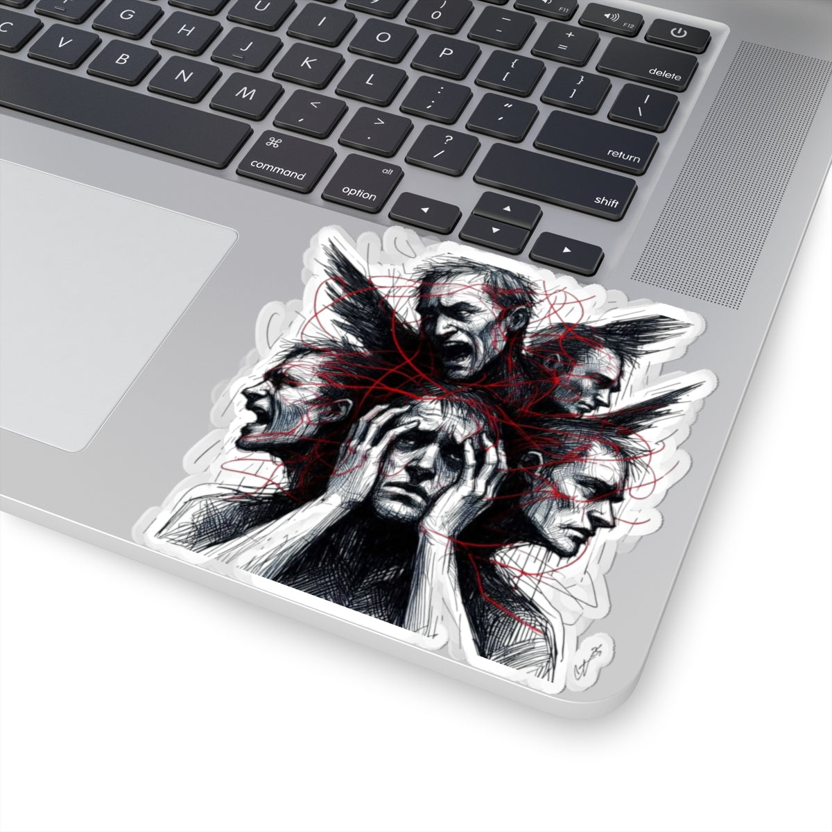 Xian Allen x Trash Cult Sticker – “Loud Inside My Head” | Kiss Cut Dark Art Decal