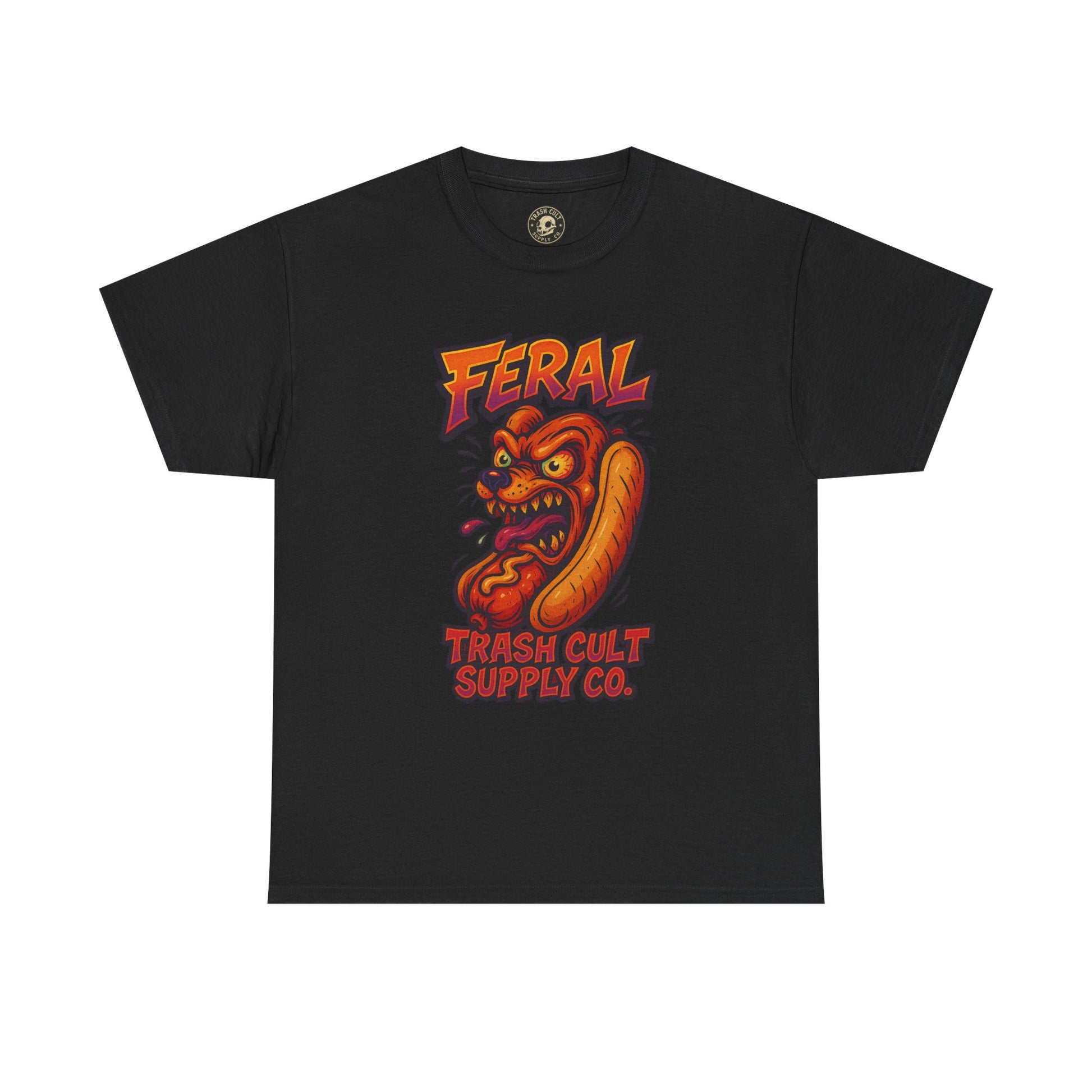 Feral Hot Dog Shirt – Bold Trashcore Art Tee | Trash Cult Supply Co | Gildan 5000 Unisex Fit