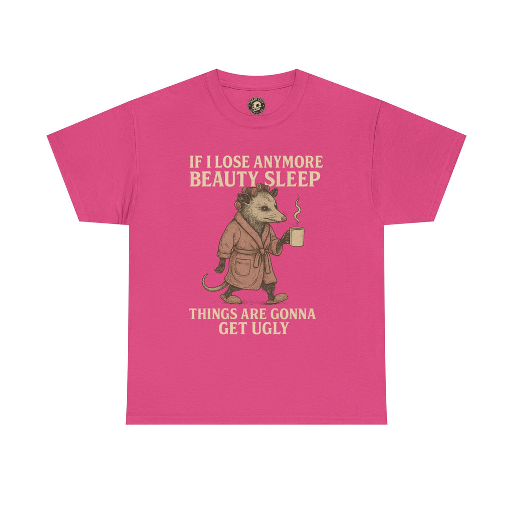 Funny Unisex Heavy Cotton Tee - "If I Lose Anymore Beauty Sleep, Things Are Gonna Get Ugly" - Gift, Sleepwear, Humor, Casual Wear, [...]