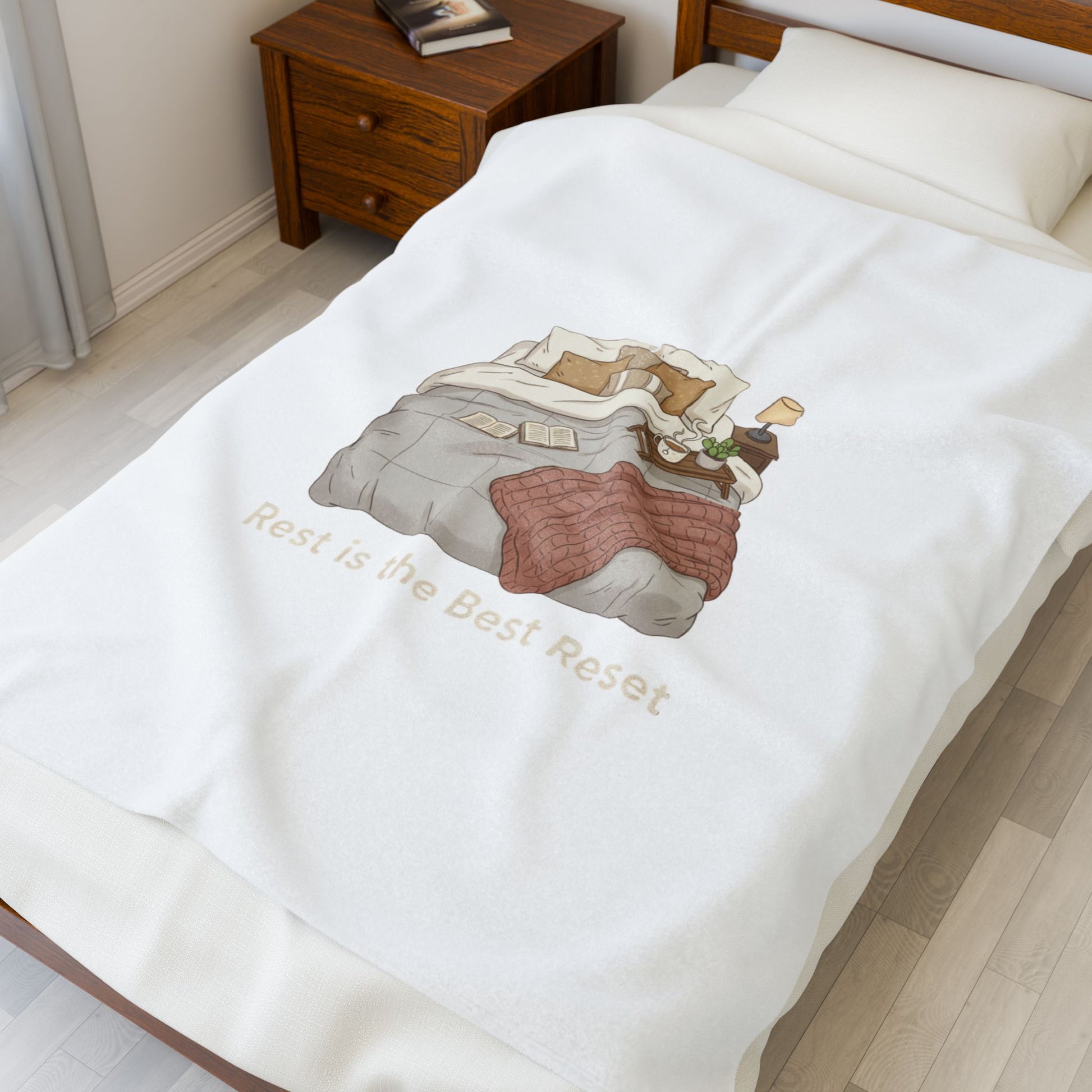 Rest Is the Best Rehab Velveteen Blanket | sleepy humor, nap club