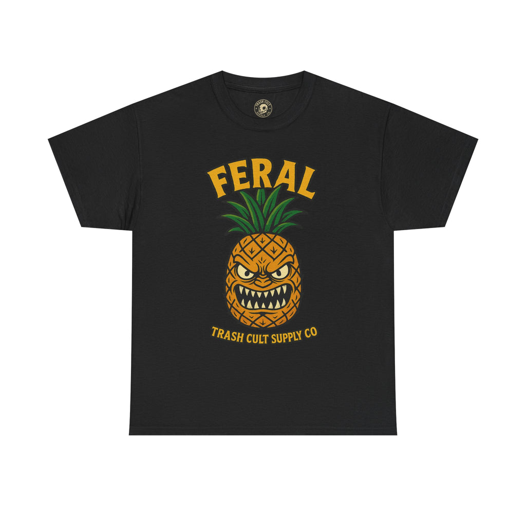 Feral Evil Pineapple Shirt – Aggressive Fruit Trashcore Tee – Gildan 5000 Unisex