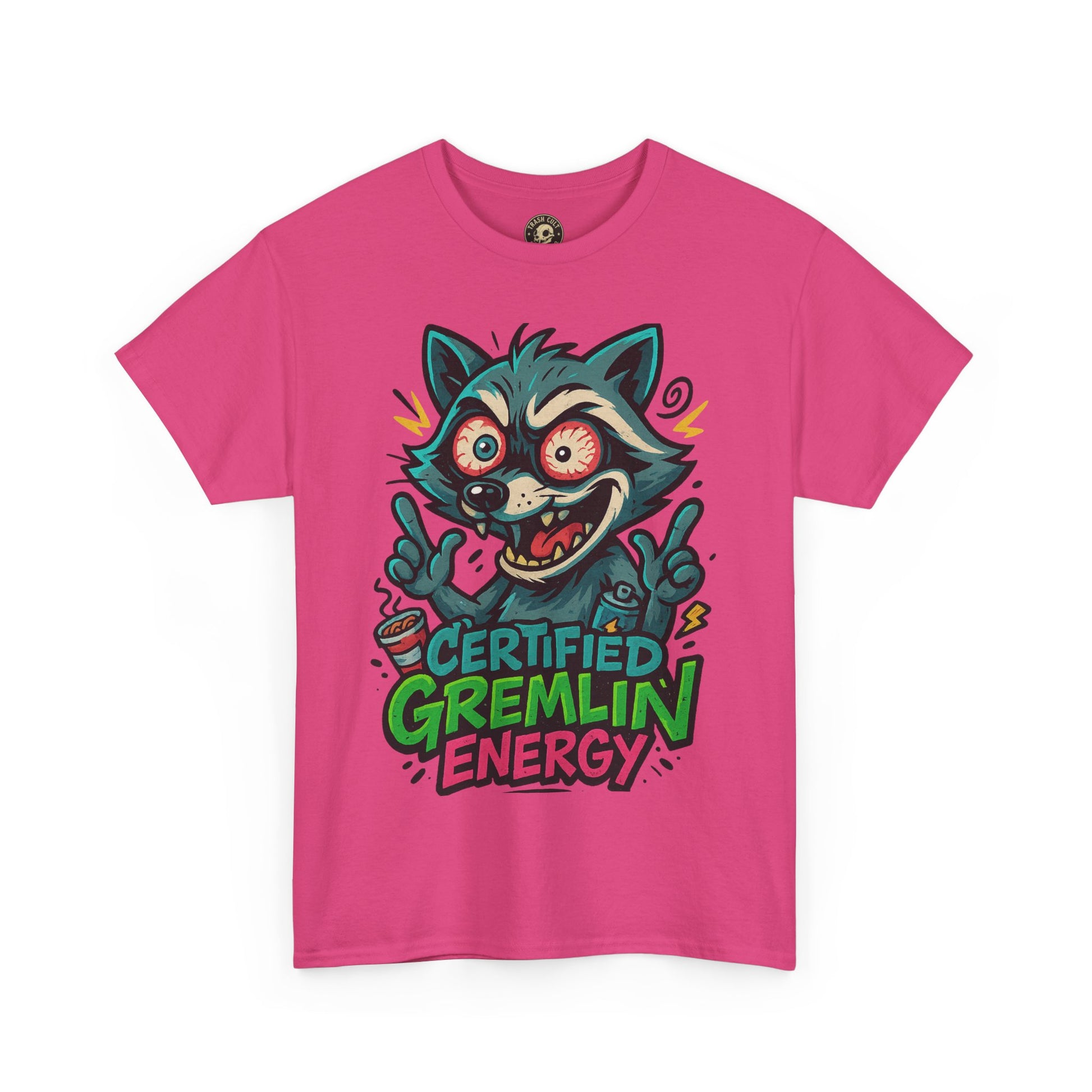 Certified Gremlin Energy Tee – ADHD Raccoon Shirt, Funny Unisex T-Shirt, Graffiti Style Gift for Goblins & Night Owls