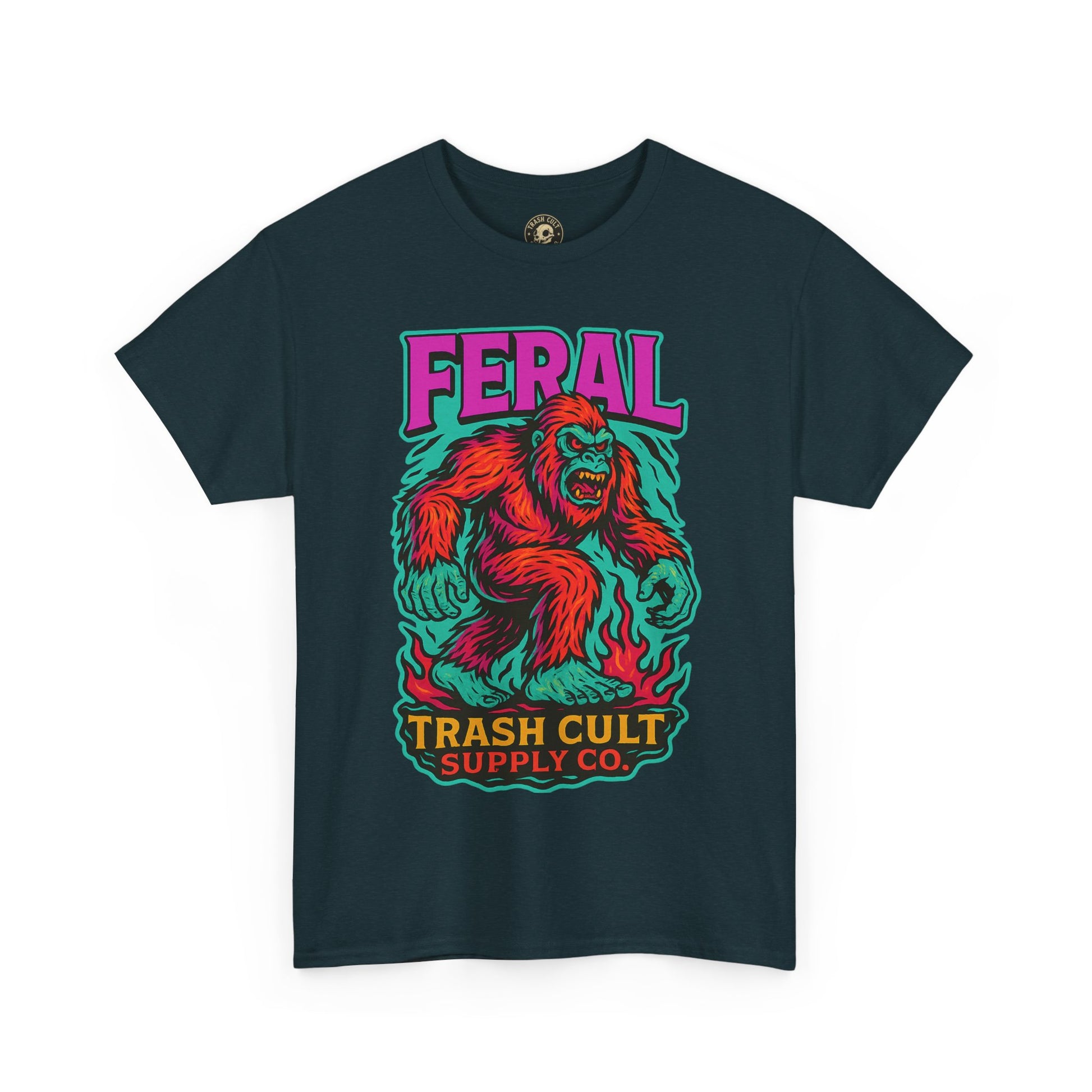 FERAL Bigfoot Shirt – Trashcore Bold Colors | Trash Cult Supply Co | Gildan 5000 Tee
