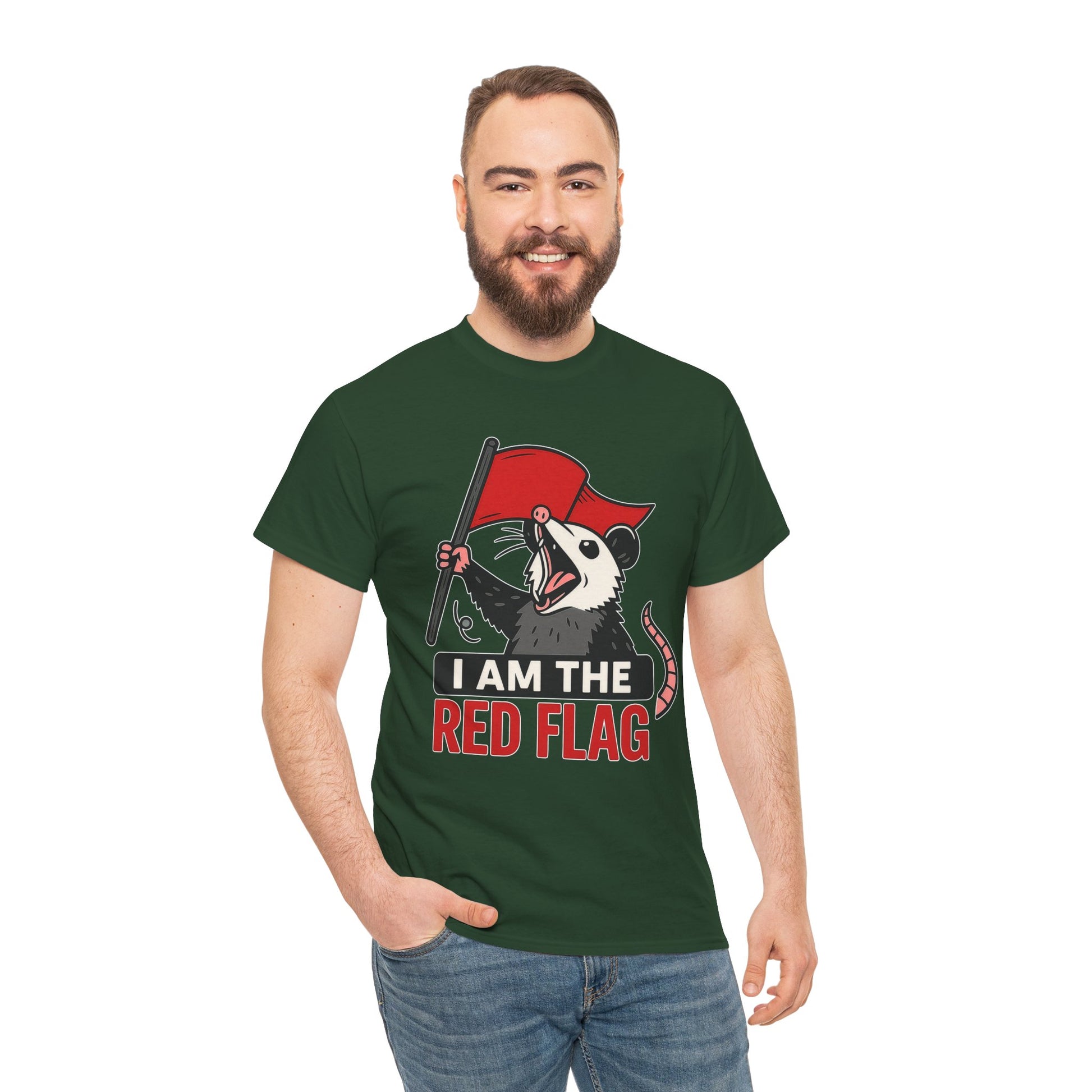 T-Shirt — "I Am The Red Flag" Possum Graphic Tee