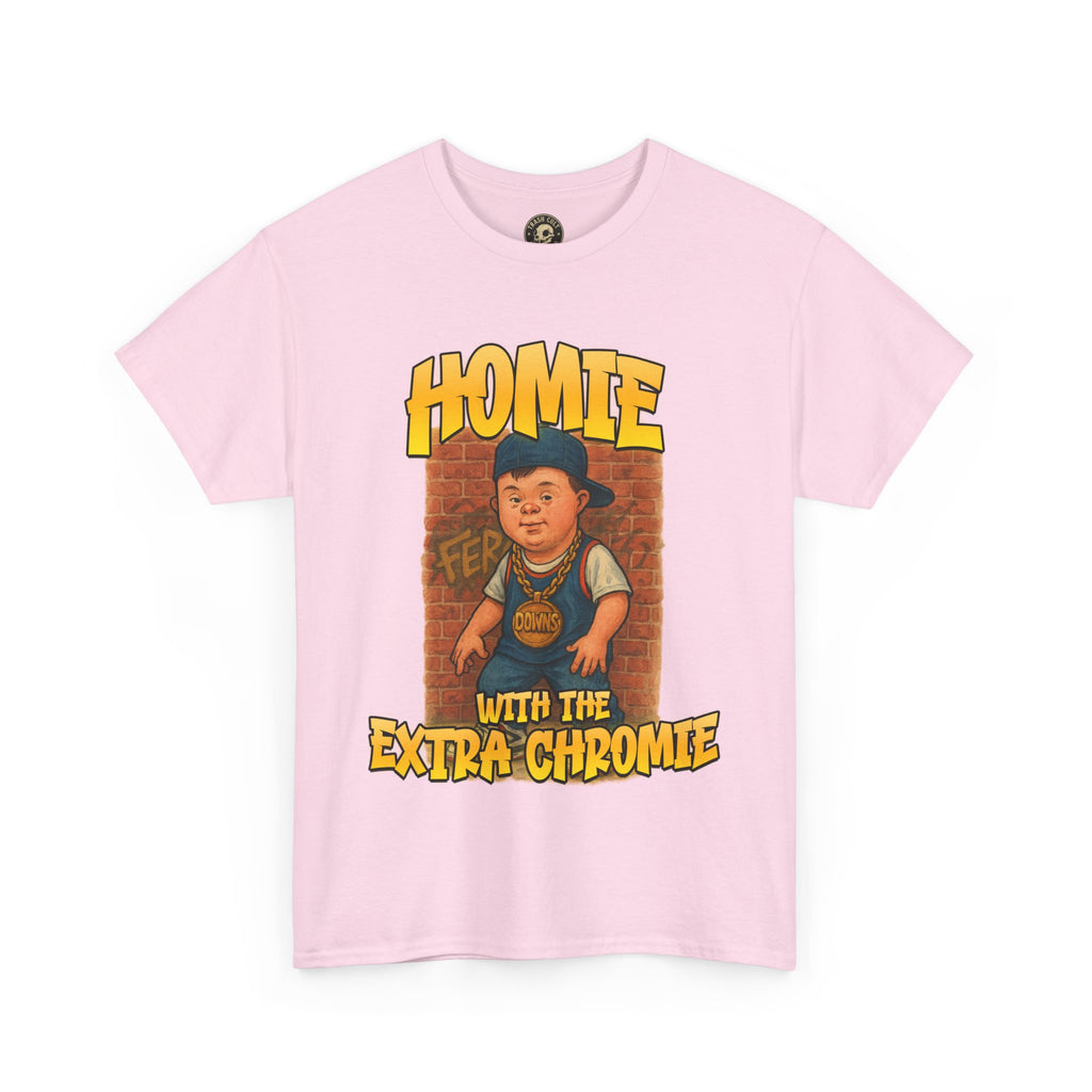 Homie with the Extra Chromie Shirt – Fun Supportive Tee for Down Syndrome Awareness – Gildan 5000