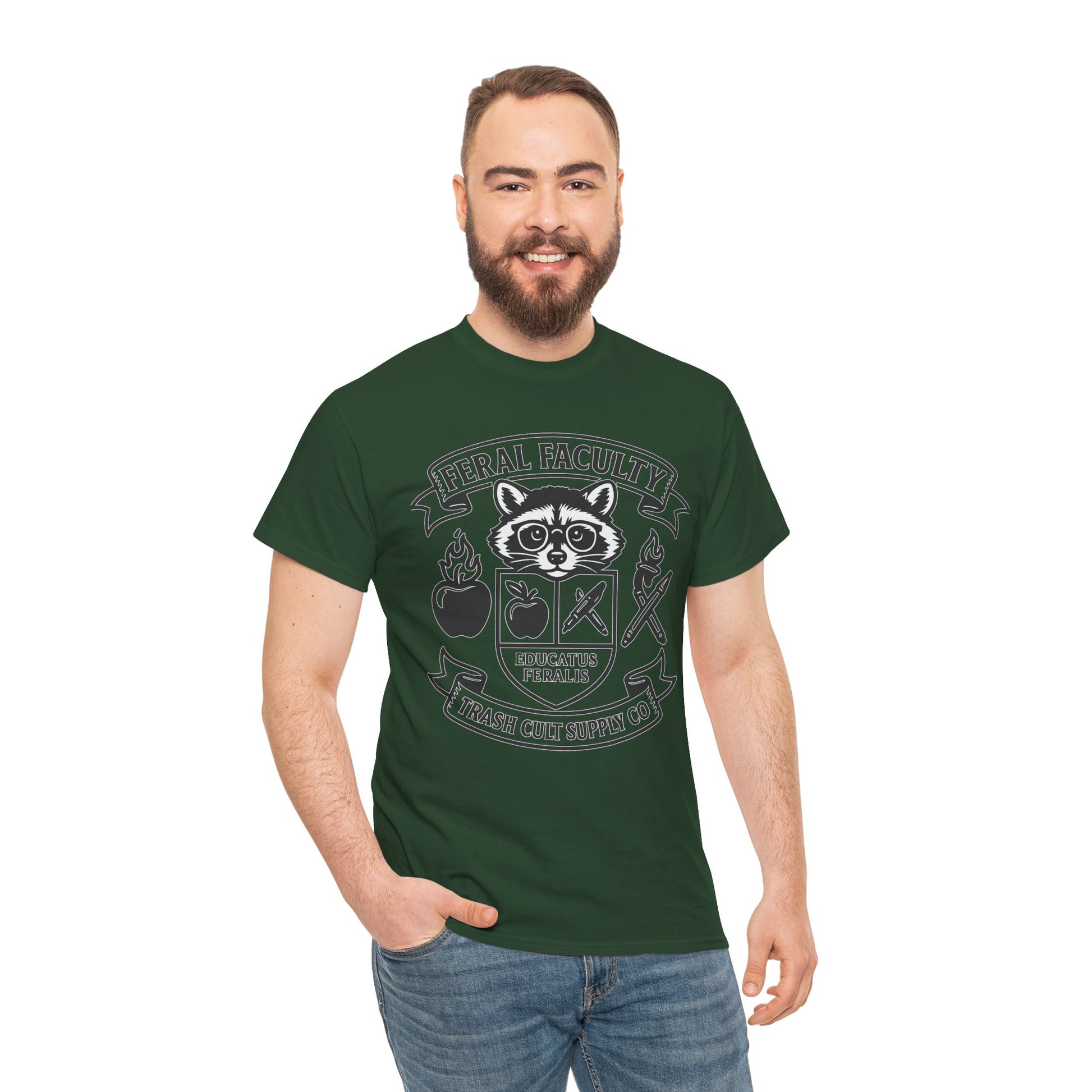 Feral Faculty Tee, Fun Teacher Shirt, Animal Lover Gift, Cool Graphic Tee, Casual Everyday Wear, Unisex Cotton T-Shirt