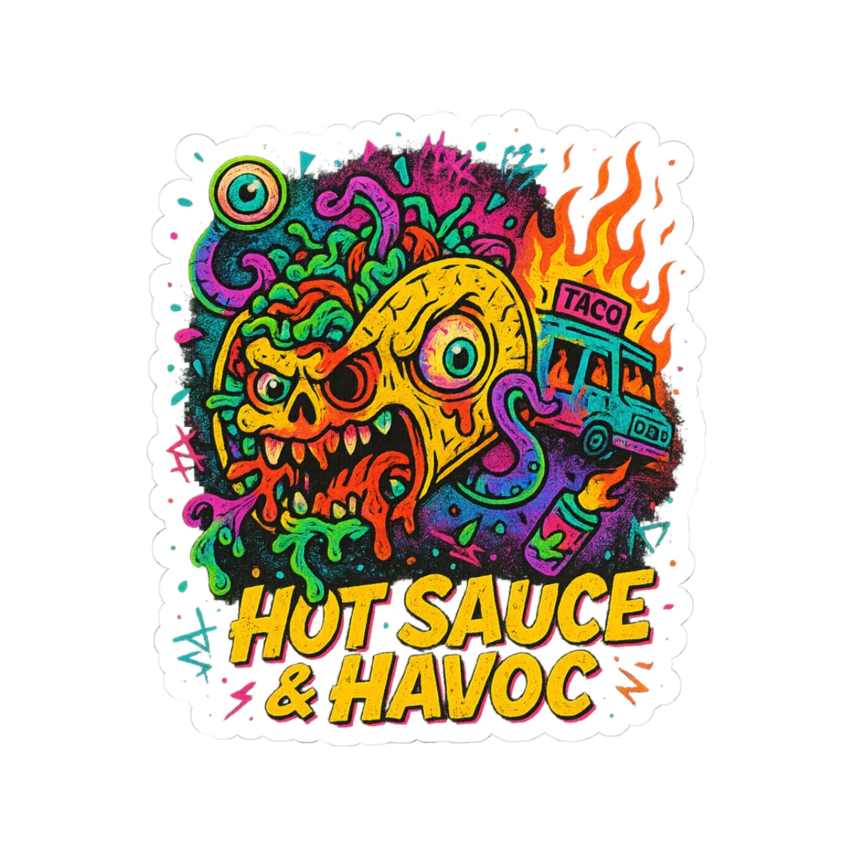 Hot Sauce & Havoc – Limited Edition Kiss Cut Sticker | Illuminasty Drop