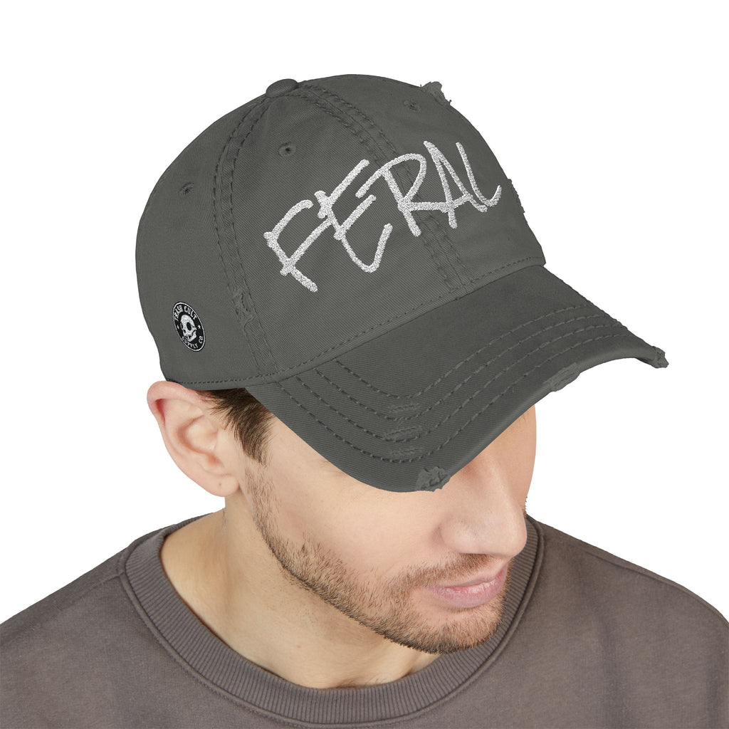 FERAL Distressed Dad Hat – Stay Weird Vintage Cap