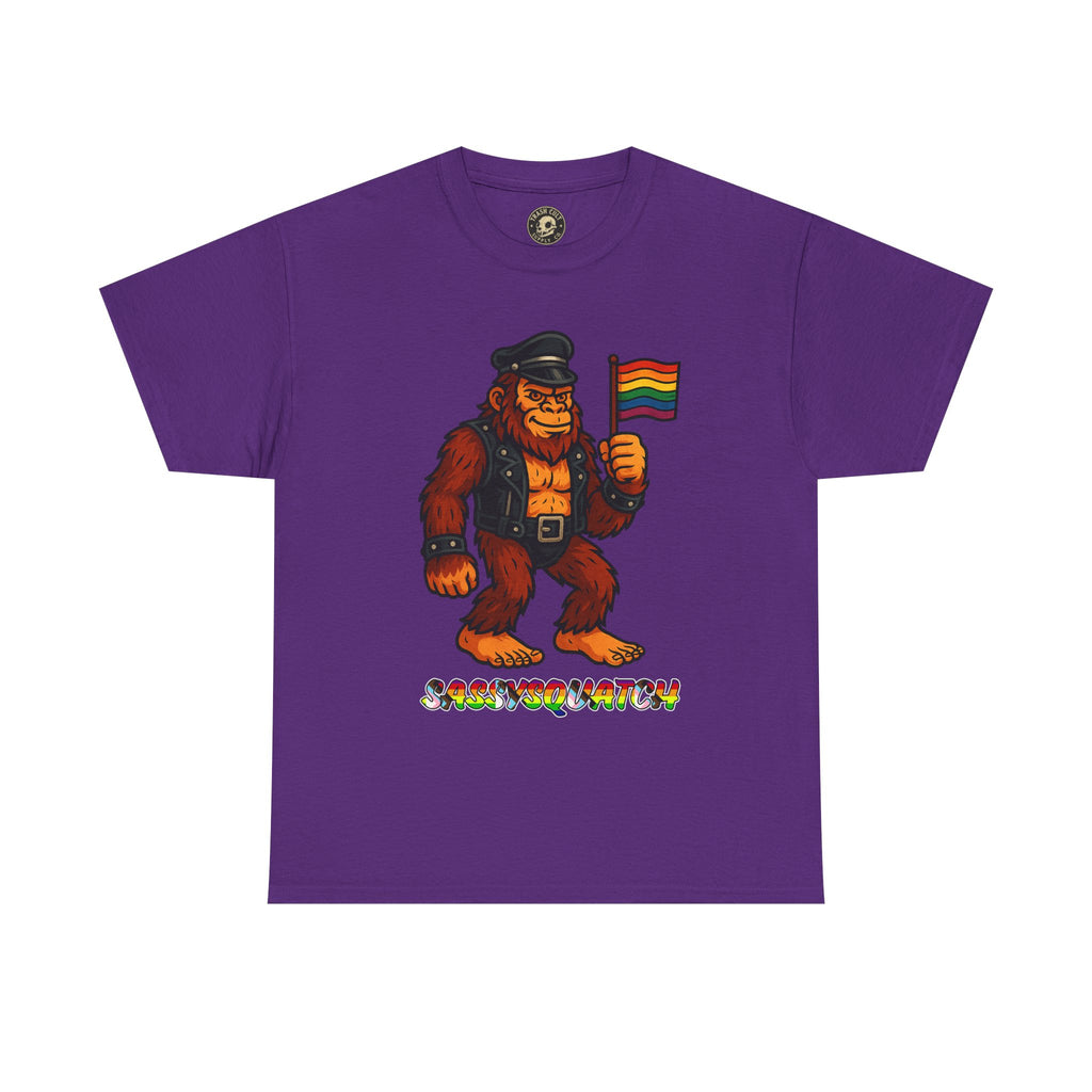 Sassysquatch Graphic Tee – Funny Bigfoot Pride Shirt – LGBTQ Leather Bear T-Shirt – Gildan 5000 Unisex Cotton Tee