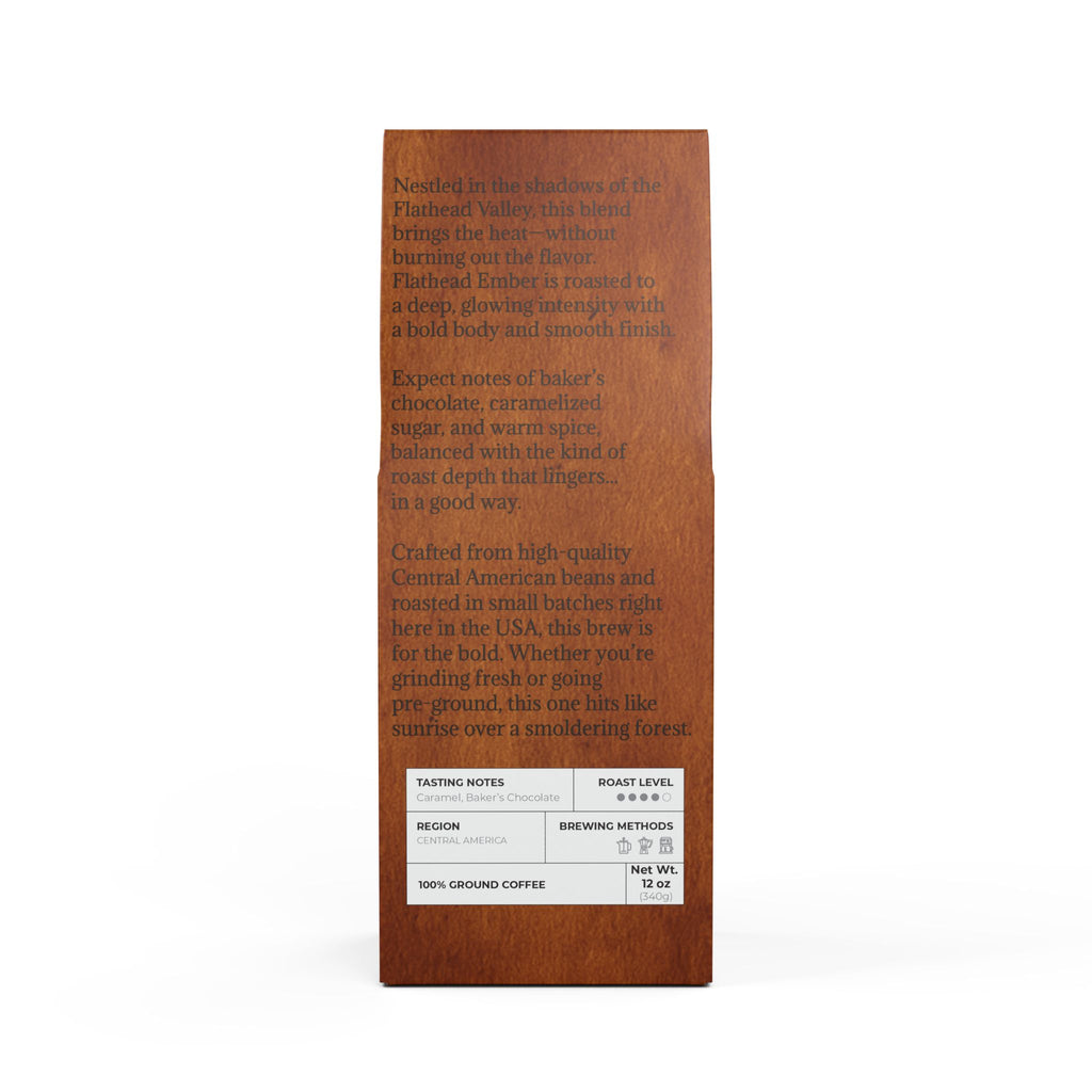 🔥 Flathead Ember – Medium-Dark Roast Coffee (12oz)