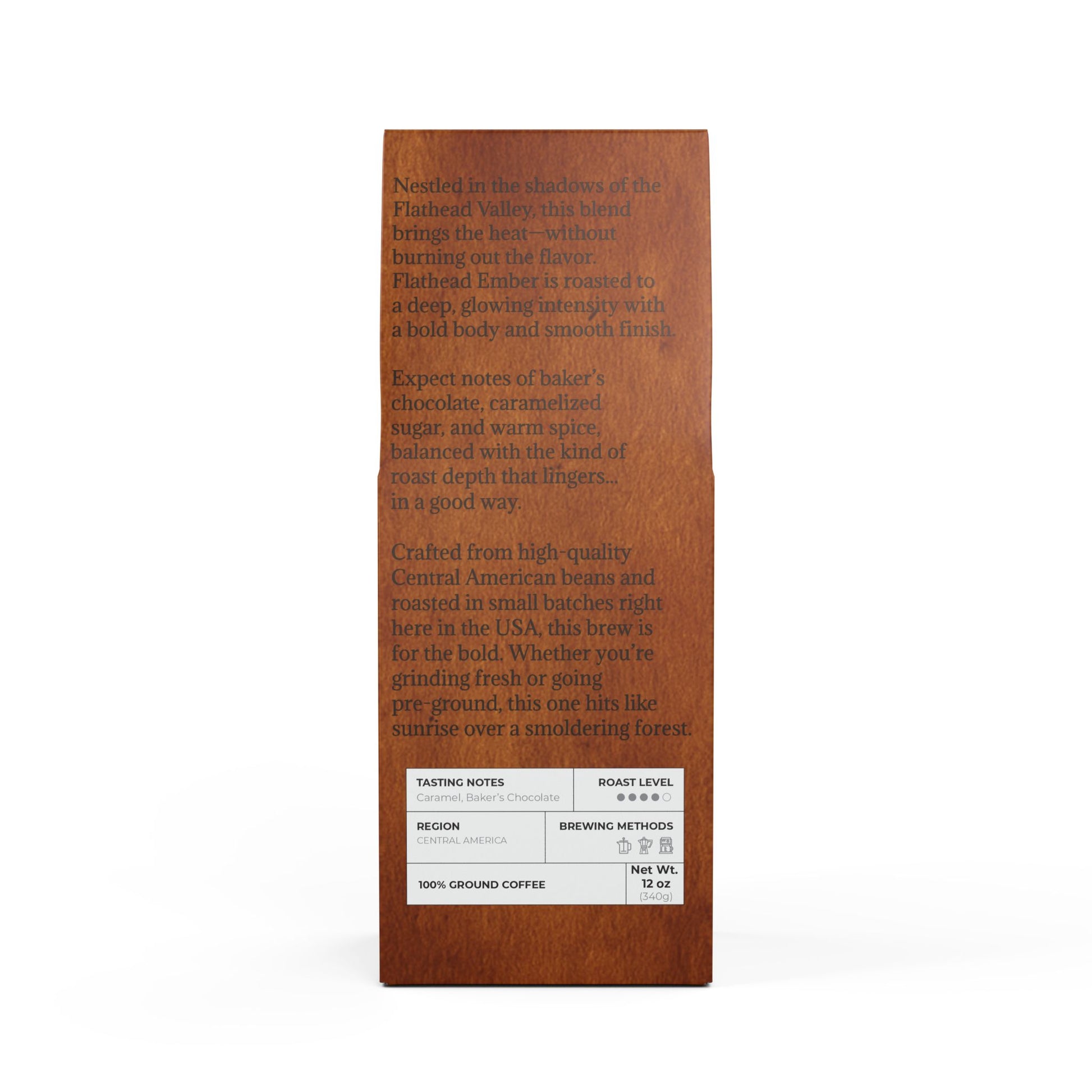 🔥 Flathead Ember – Medium-Dark Roast Coffee (12oz)
